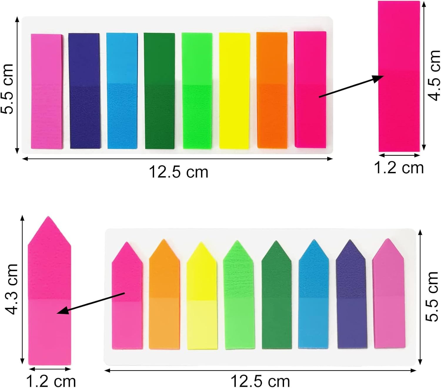 FELIXLEO Haftnotizblock 1600 Seitenmarker Selbstklebend Haftnotizen Index Tabs Schreibbar – Bild 2 von 5