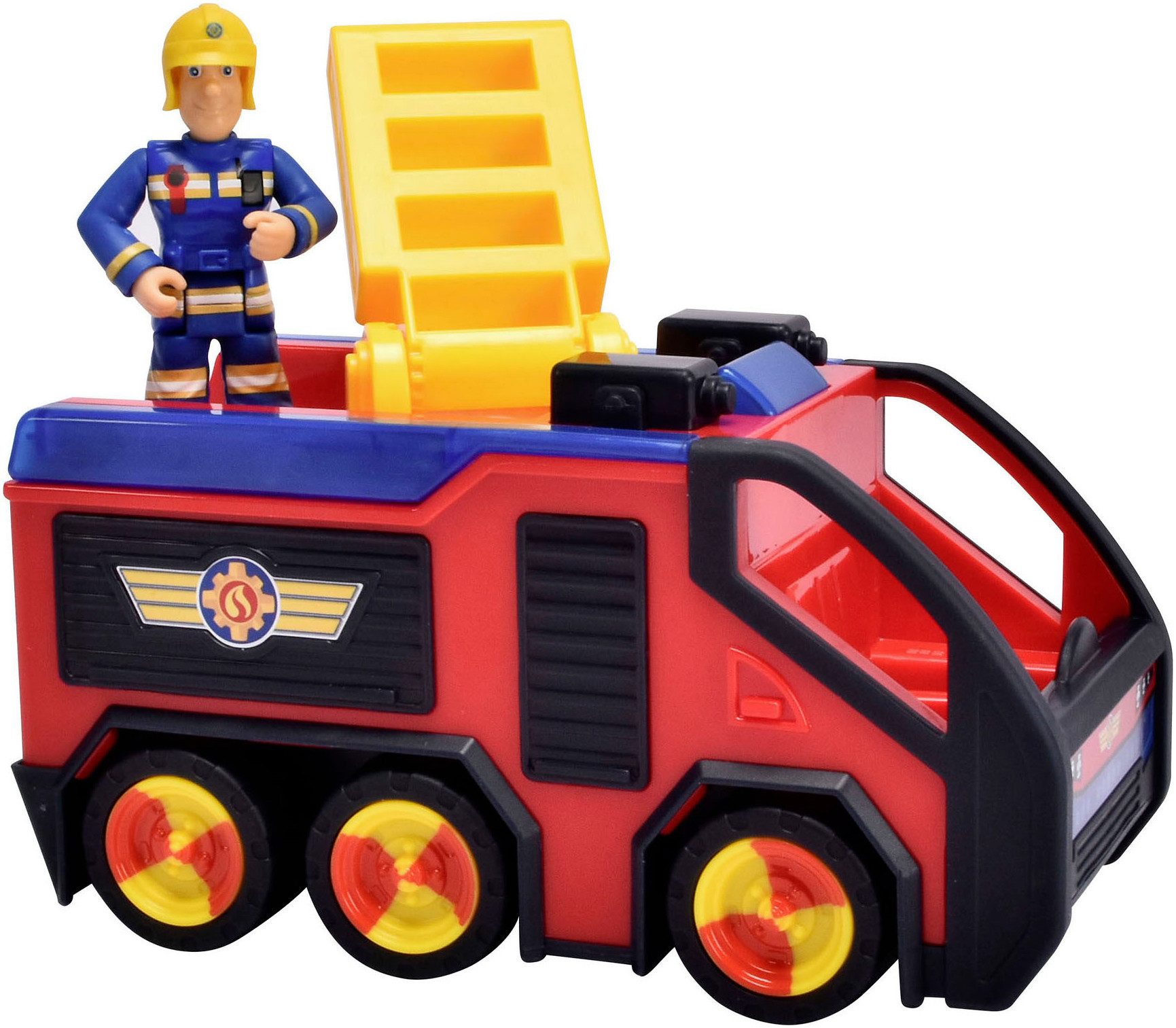 SIMBA Spielzeug-Feuerwehr Feuerwehrmann Sam Junior Jupiter Neue Version, mit beweglicher Figur