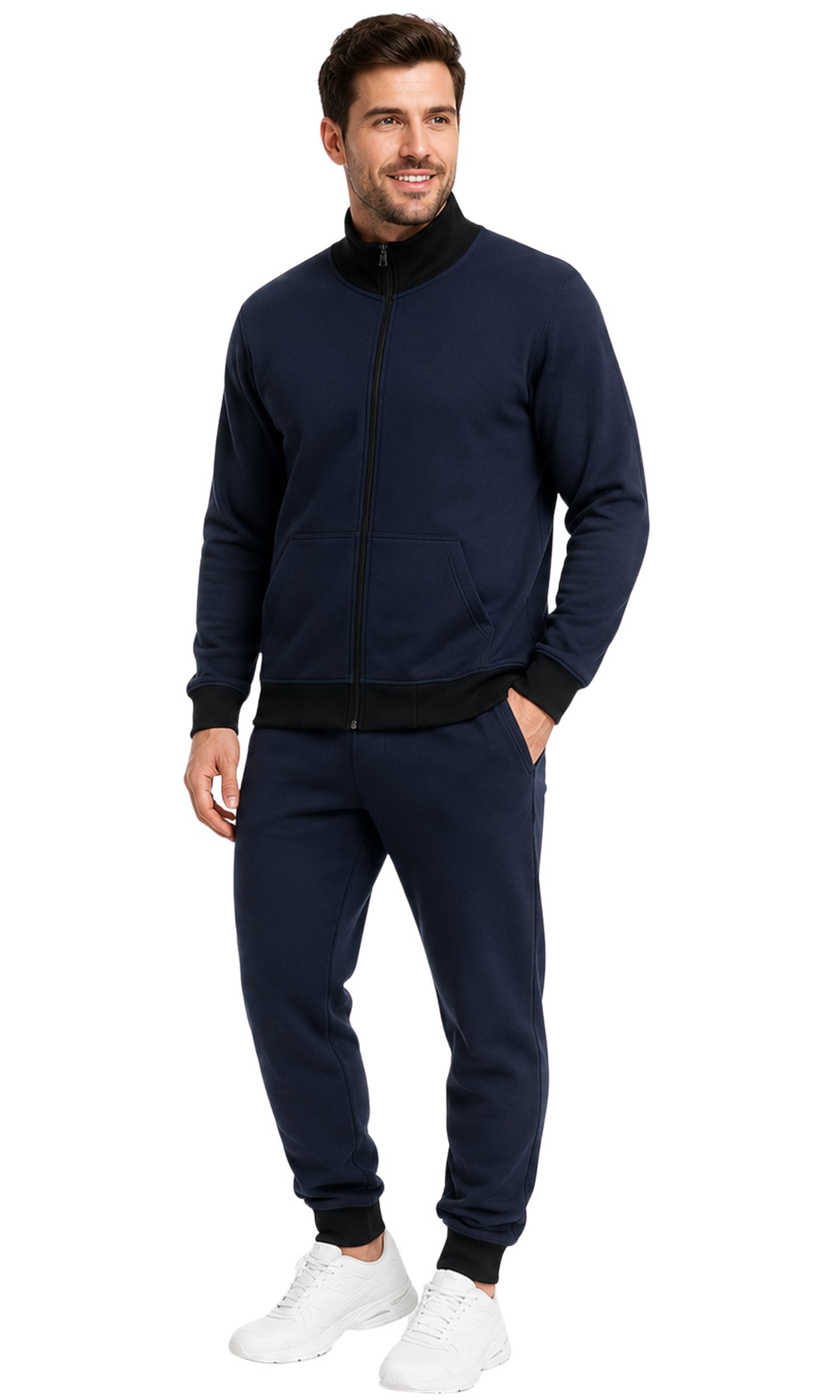Jogginganzug Herren Trainingsanzug Freizeitanzug ohne Kapuze 500A