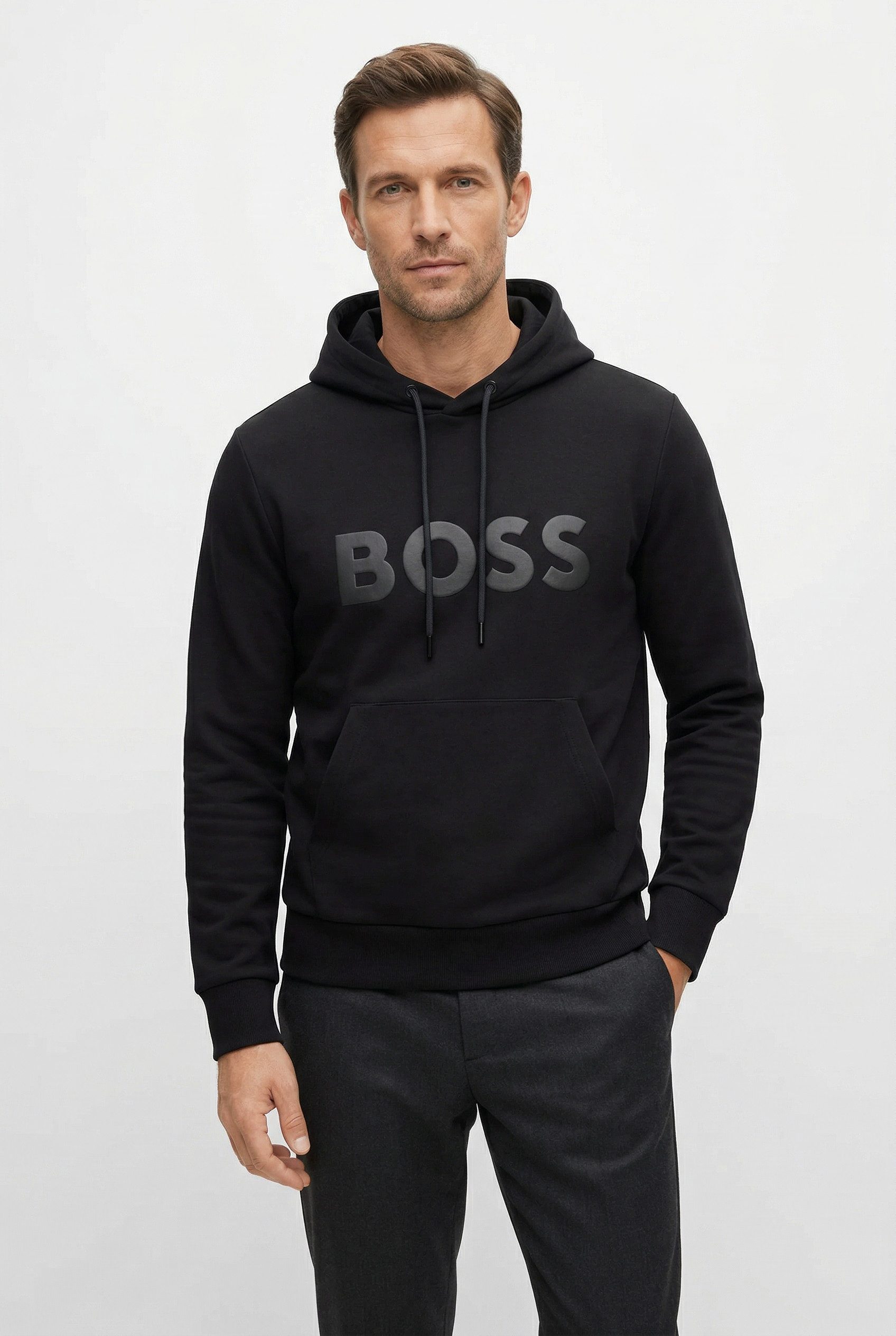 BOSS GREEN Hoodie Soody Regular Fit, Kapuze mit Kordel, Kängurutasche, Logo günstig online kaufen