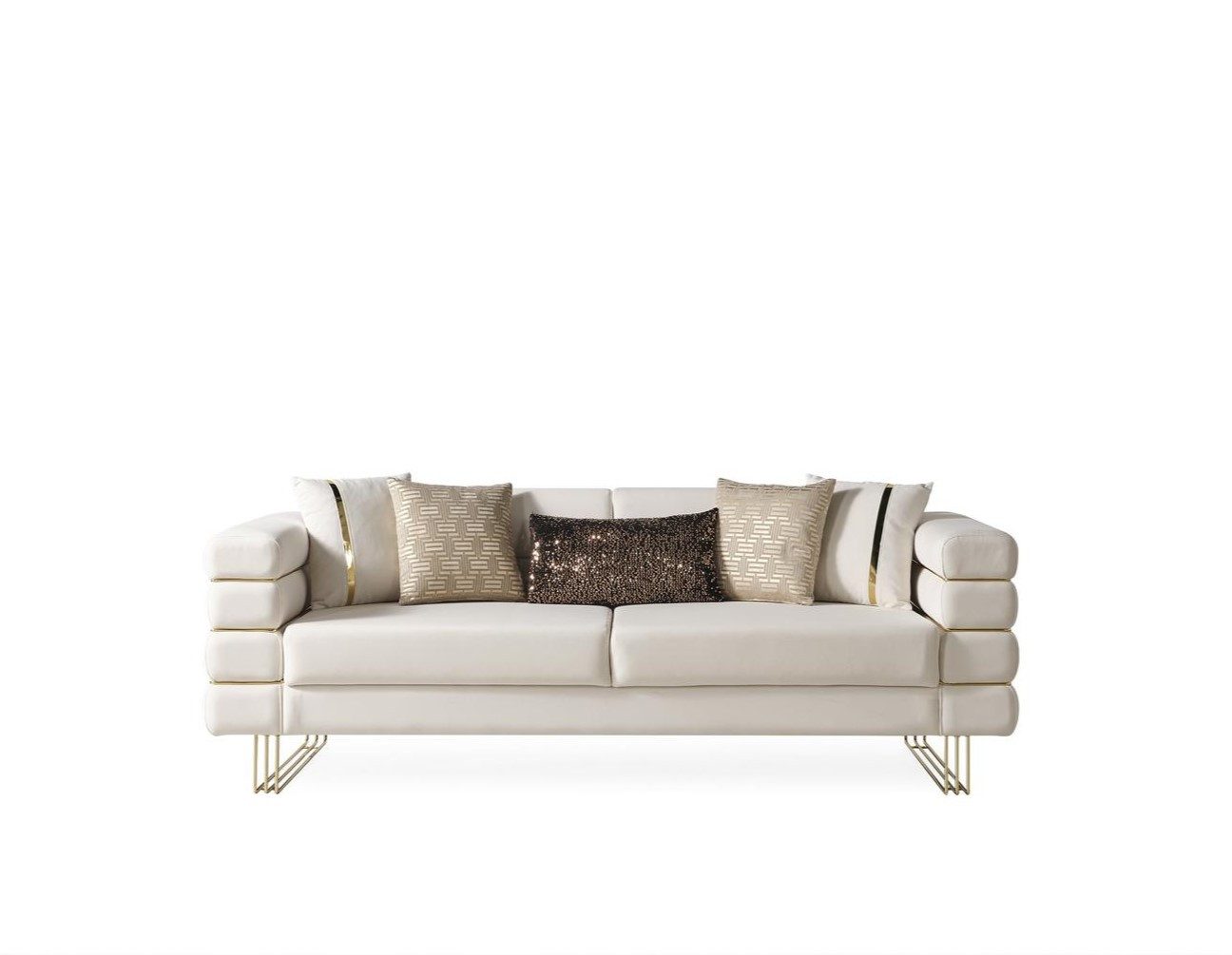 JVmoebel 3-Sitzer Modernes Sofa in Weiß mit hochwertigem Textilbezug und hohem Komfort, 1 Teile, Made in Europe