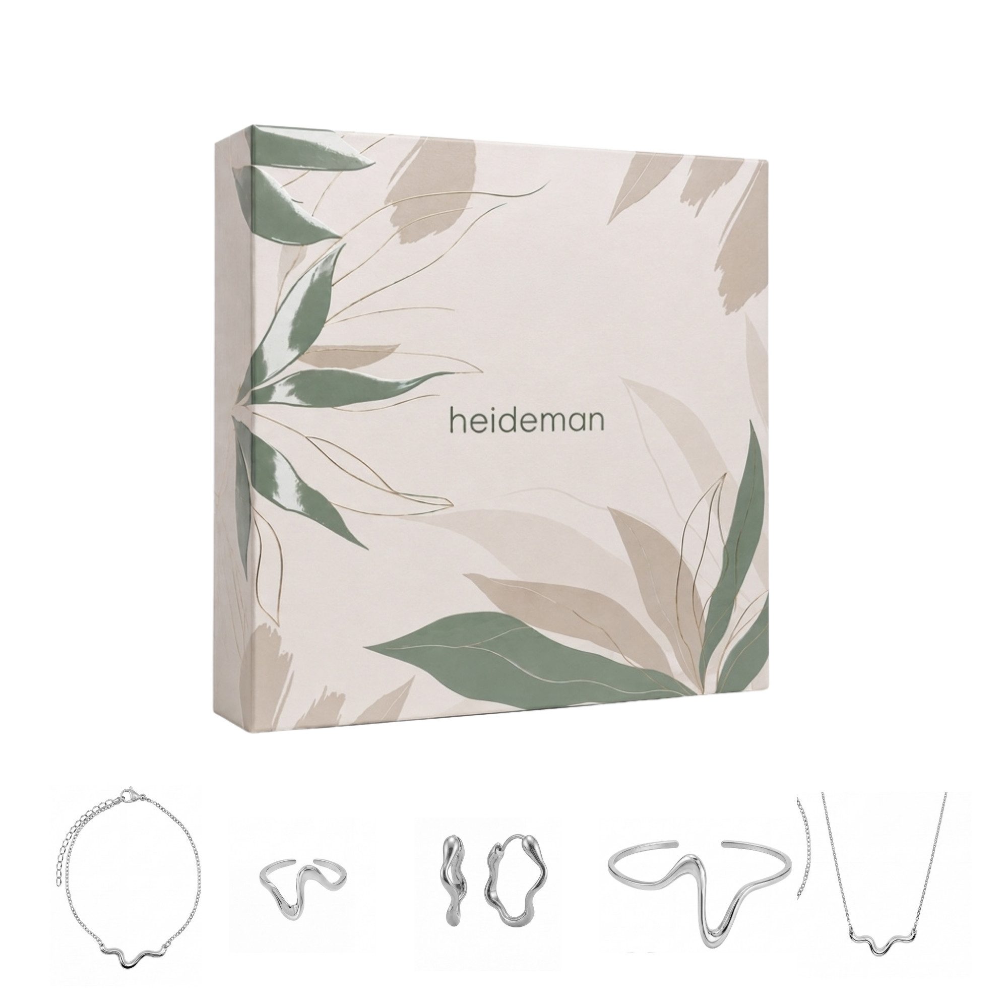 Heideman Schmuck-Adventskalender Summerbox Santorini silberfarben, Schmuckset mehrteilig Schmuck für Frauen - 5 Schmuckstücke