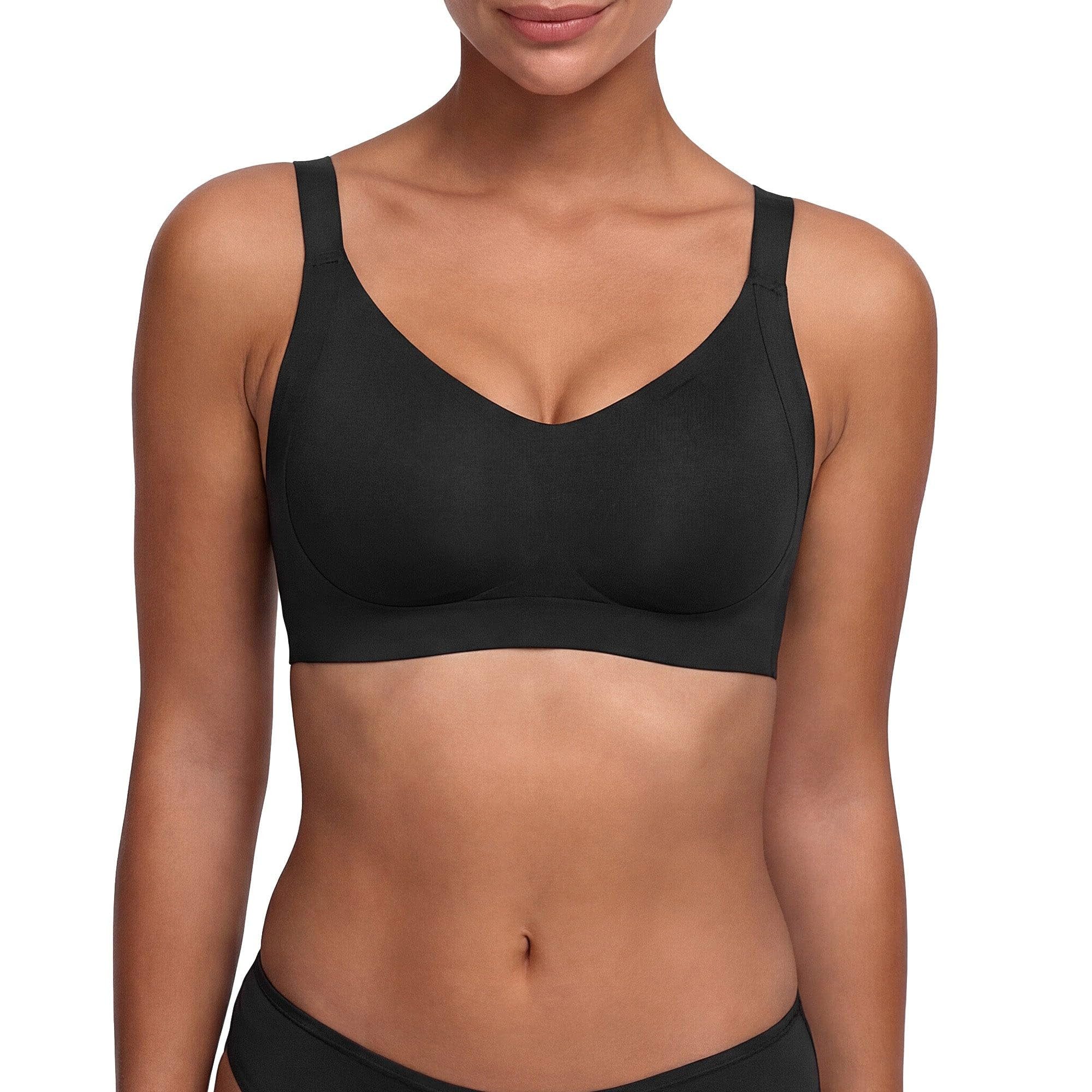 cfab (creamy fabrics) Bügelloser BH Seamless Compact Push-Up BH-Schwarz-2XL (1-tlg)
