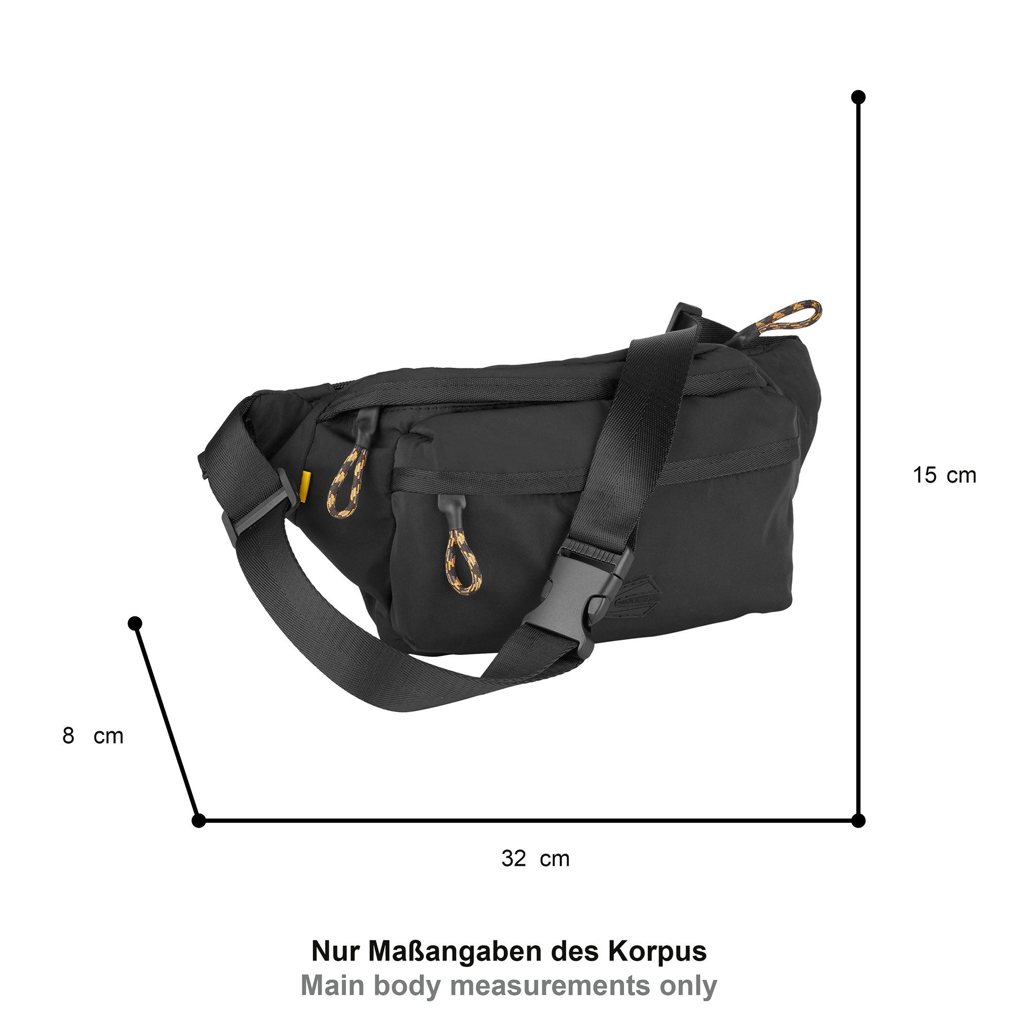 camel active Bauchtasche Terra, aus recyceltem Nylon und voluminös aufgesetzten Taschen