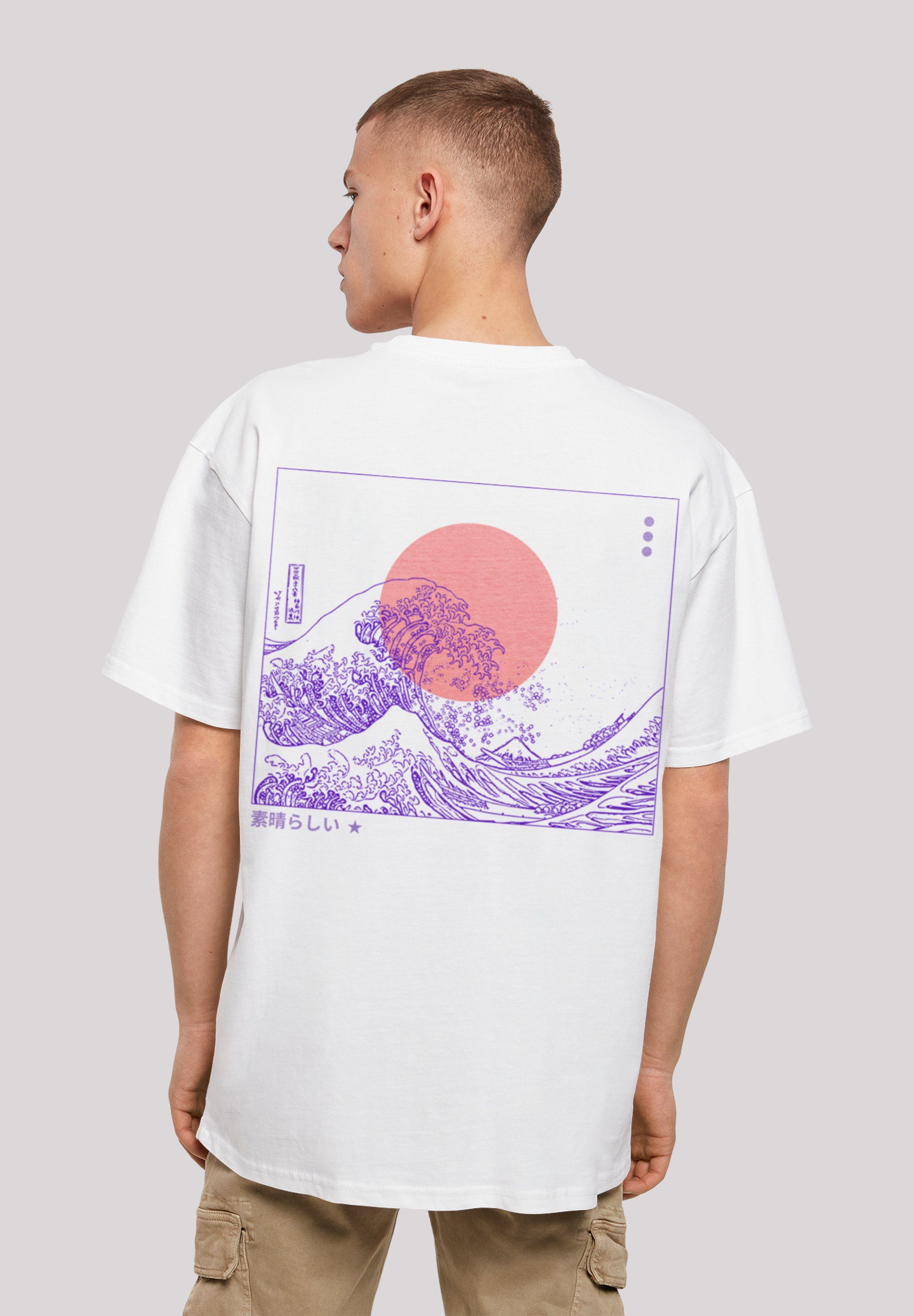 F4NT4STIC T-Shirt Kanagawa Welle Japan Print weiß