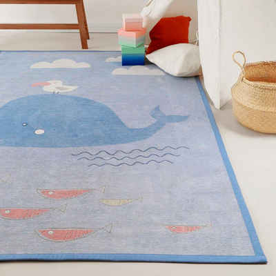 Kinderteppich »Whale Buddy ESP-005«, Esprit, rechteckig, Höhe: 10 mm, Wendeteppich, Tiermotiv oder Sternenhimmel, Kinderzimmer