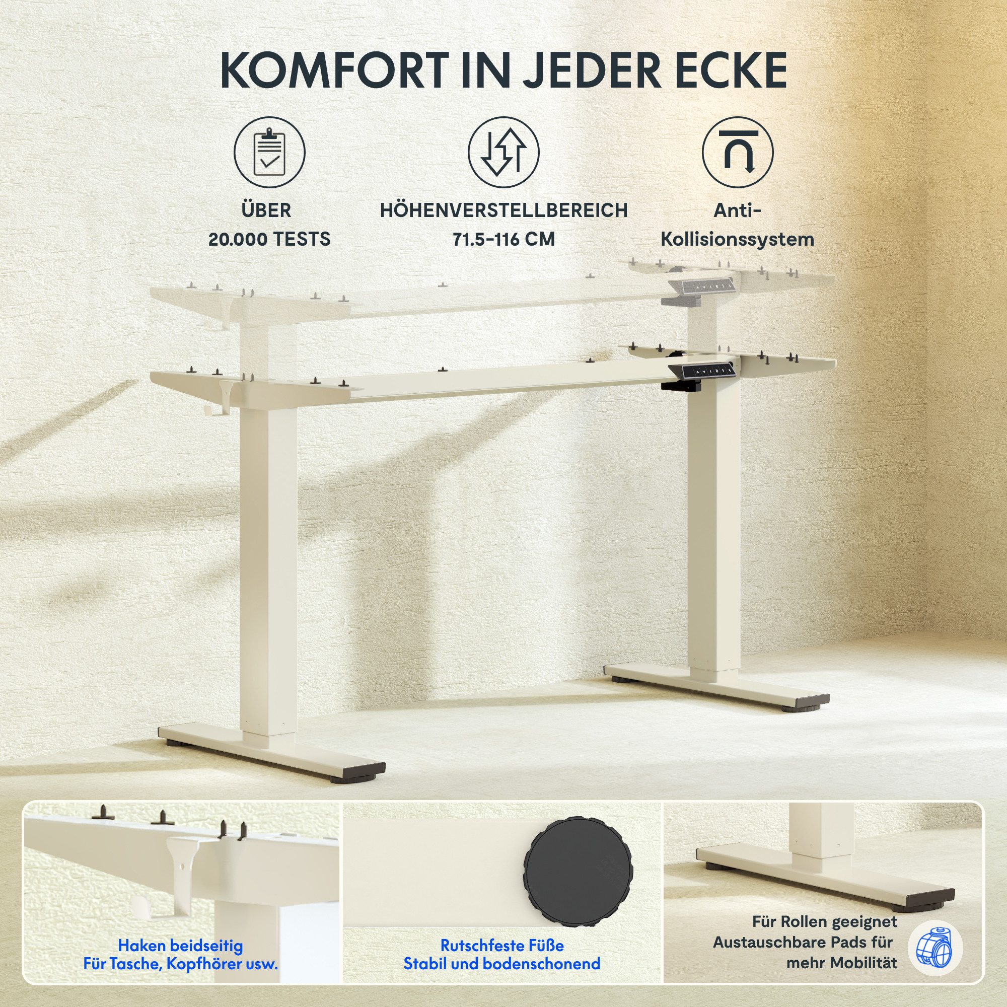 FLEXISPOT Schreibtisch Elektrisch höhenverstellbares Tischgestell, Schwarz/ günstig online kaufen