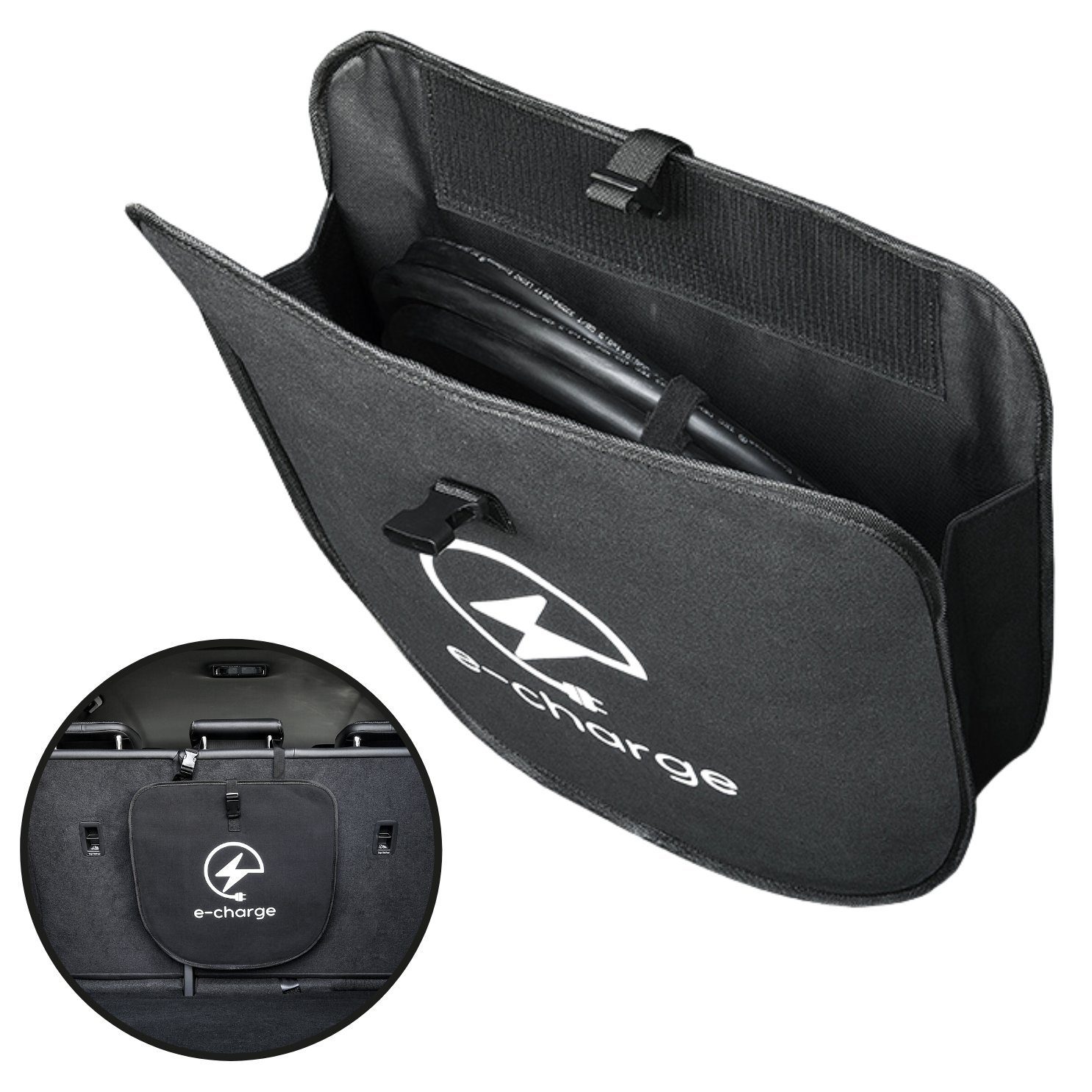 Kofferraum für 2 selbsthaftend Elektroauto EV Typ Kabel-Tasche TUX Auto-Rückenlehnentasche