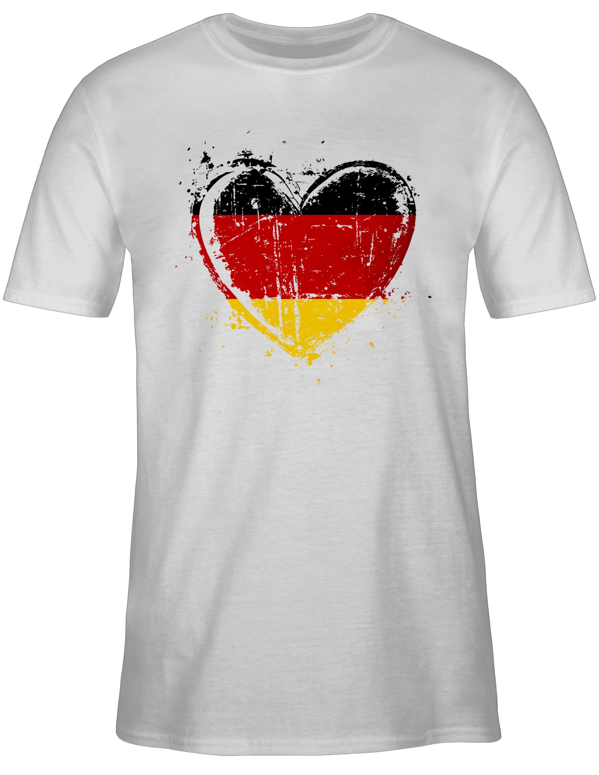 T-Shirt Deutschland Herz Motiv, Schwarz Rot Gold, Germany