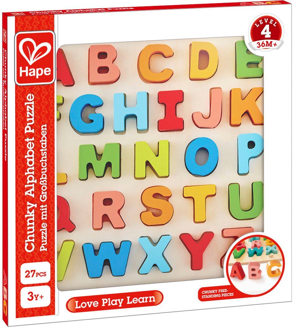 Hape Steckpuzzle Puzzle mit Großbuchstaben, 26 Puzzleteile günstig online kaufen