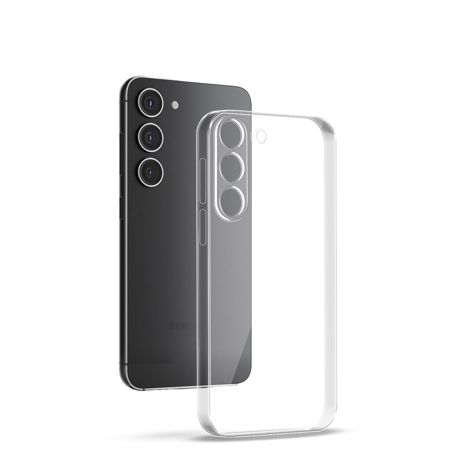 Tec-Expert Handyhülle Handy Hülle Cover für Samsung Galaxy S23 6.1 Zoll, 6.1", Slim Case Bumper Schutzhülle Transparent