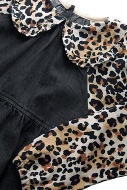 Next Blusenkleid Jeanskleid mit Raglanärmeln und Kragen (1-tlg)