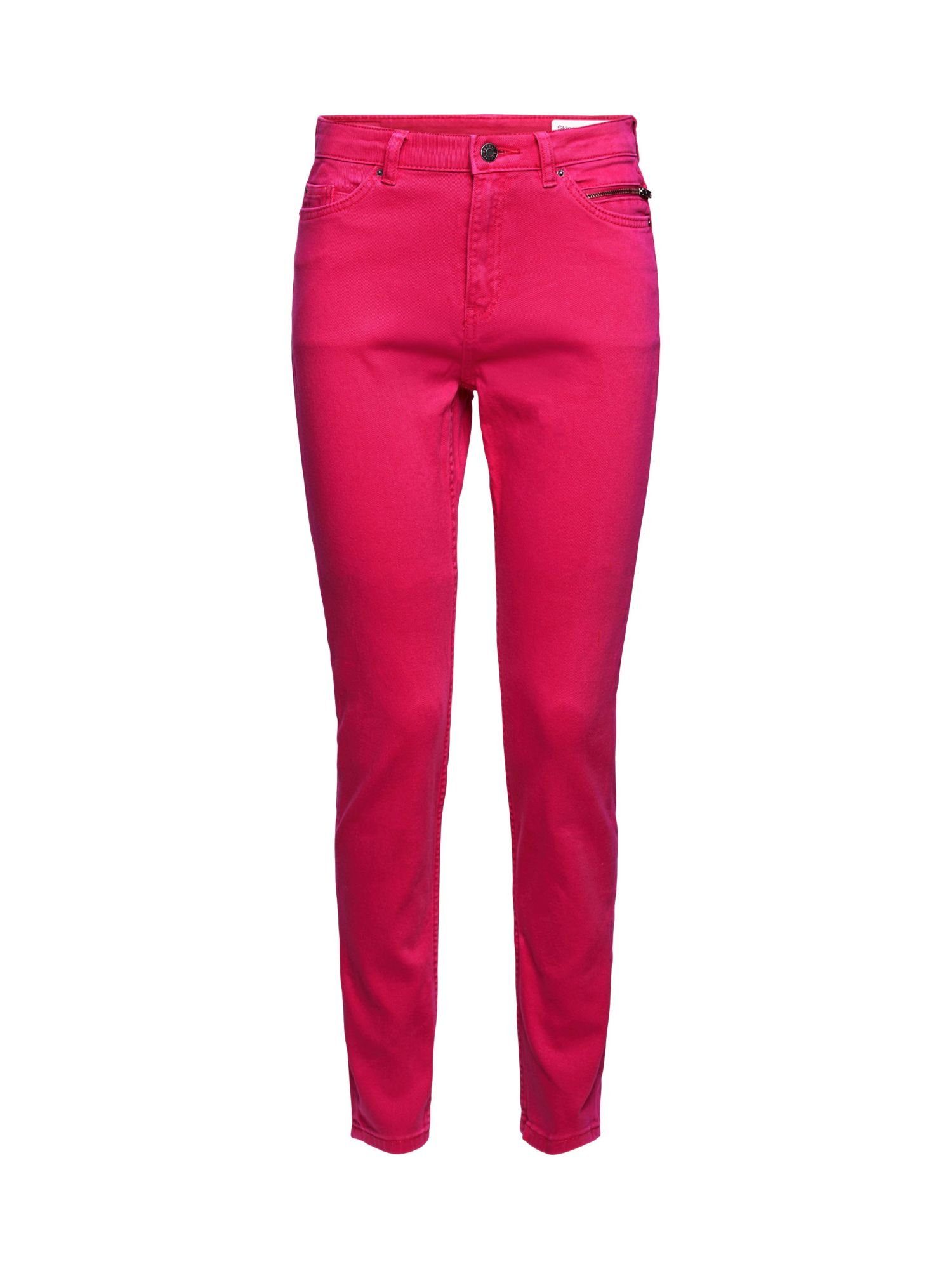 Esprit Stretch-Jeans Stretch-Hose mit Zipper-Detail PINK FUCHSIA