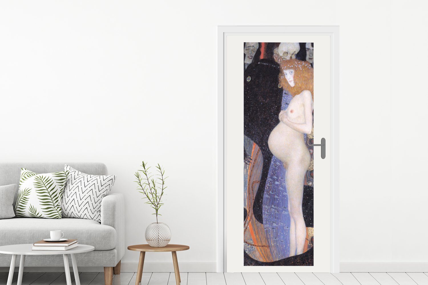 Gustav Klimt, Tür, für 75x205 Türtapete Matt, Fototapete Türaufkleber, - I Hoffnung St), MuchoWow (1 cm bedruckt,