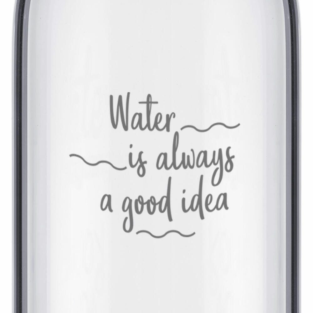WESTMARK Trinkflasche Set, 2tlg., aus Glas mit Aufdruck, inkl. je 1 Schutzhülle, 1000 ml