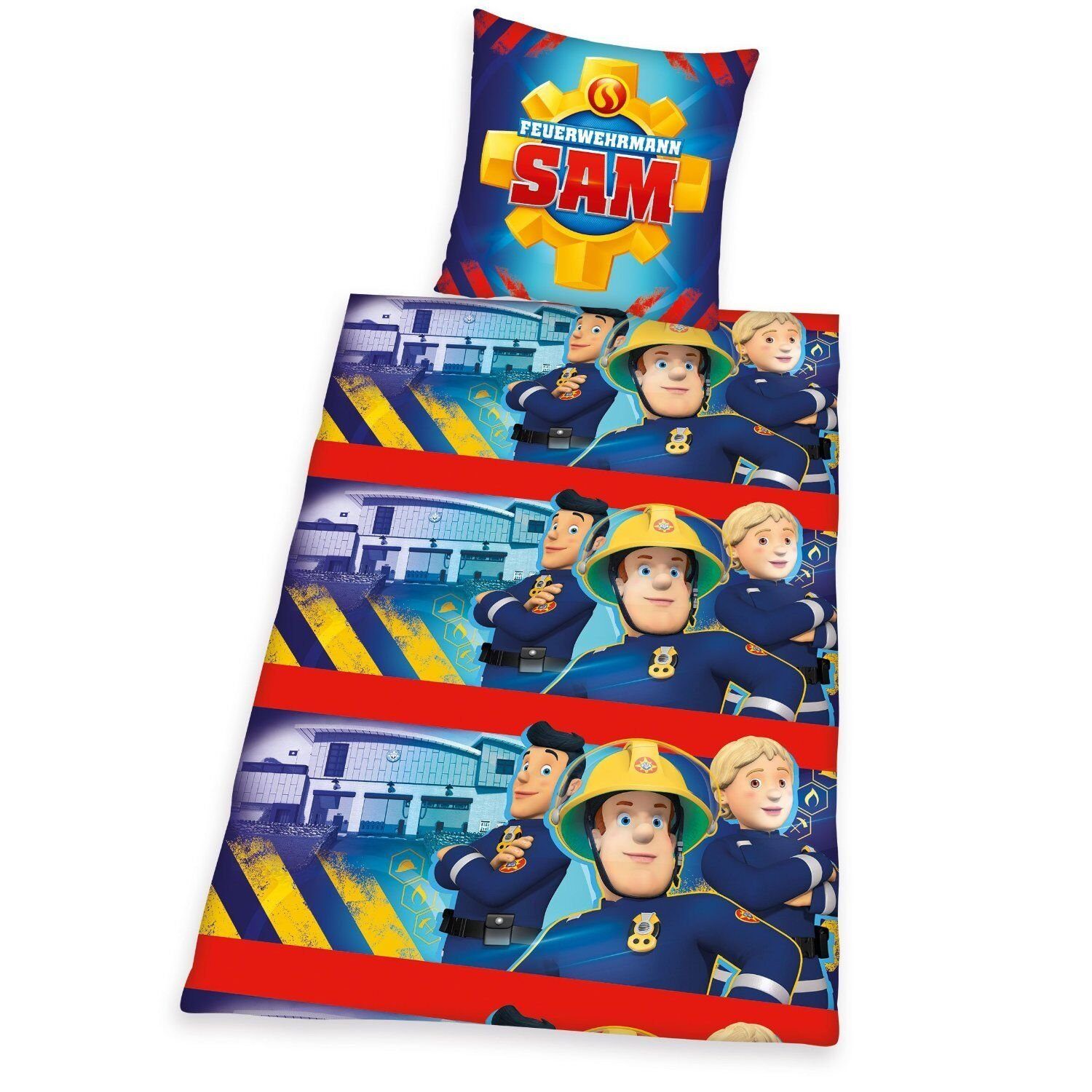 Herding Young Collection Kinderbettwäsche Feuerwehrmann Sam Flanell 80 x 80 135 x 200 cm