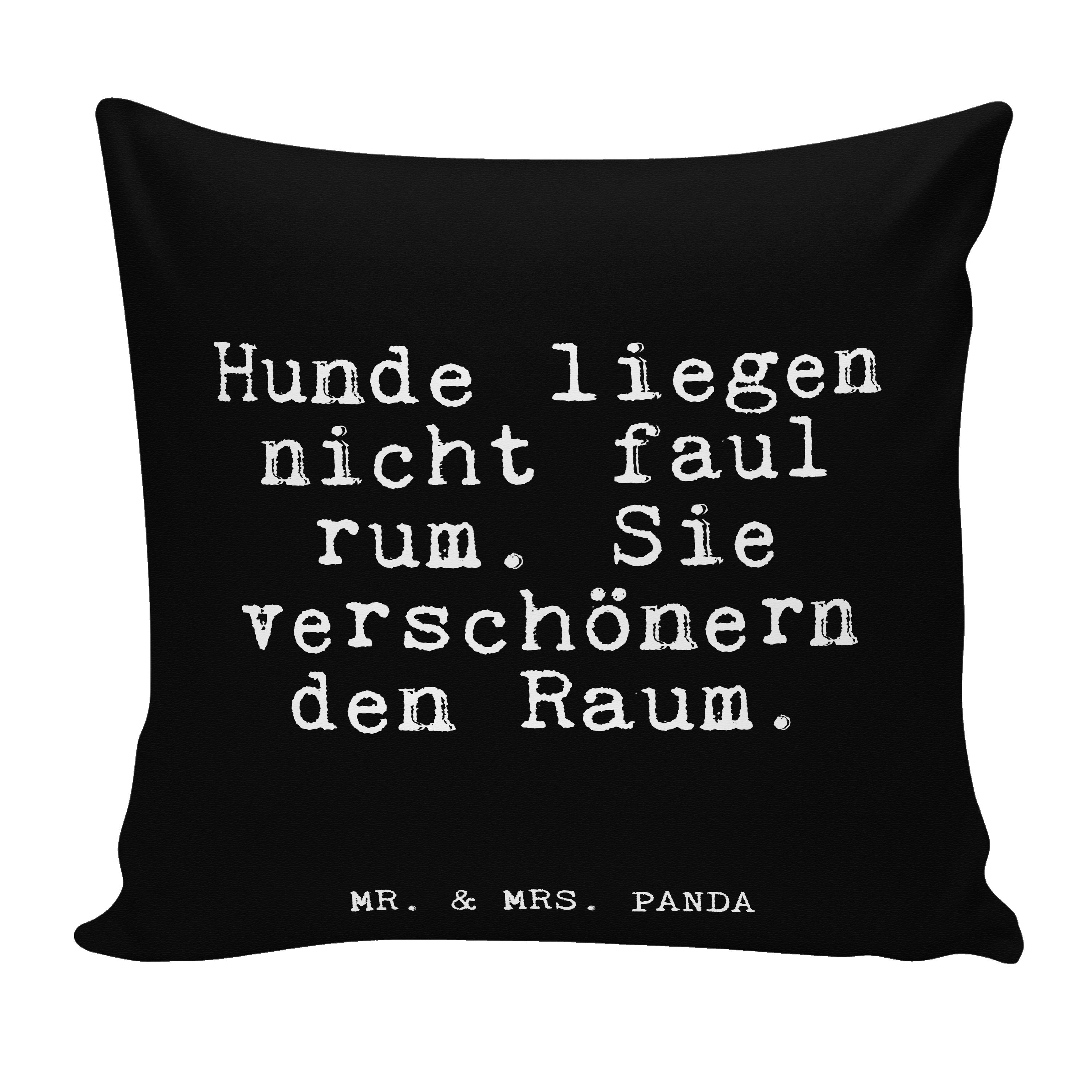 Mr. & Mrs. Panda Dekokissen »Hunde liegen nicht faul... Schwarz