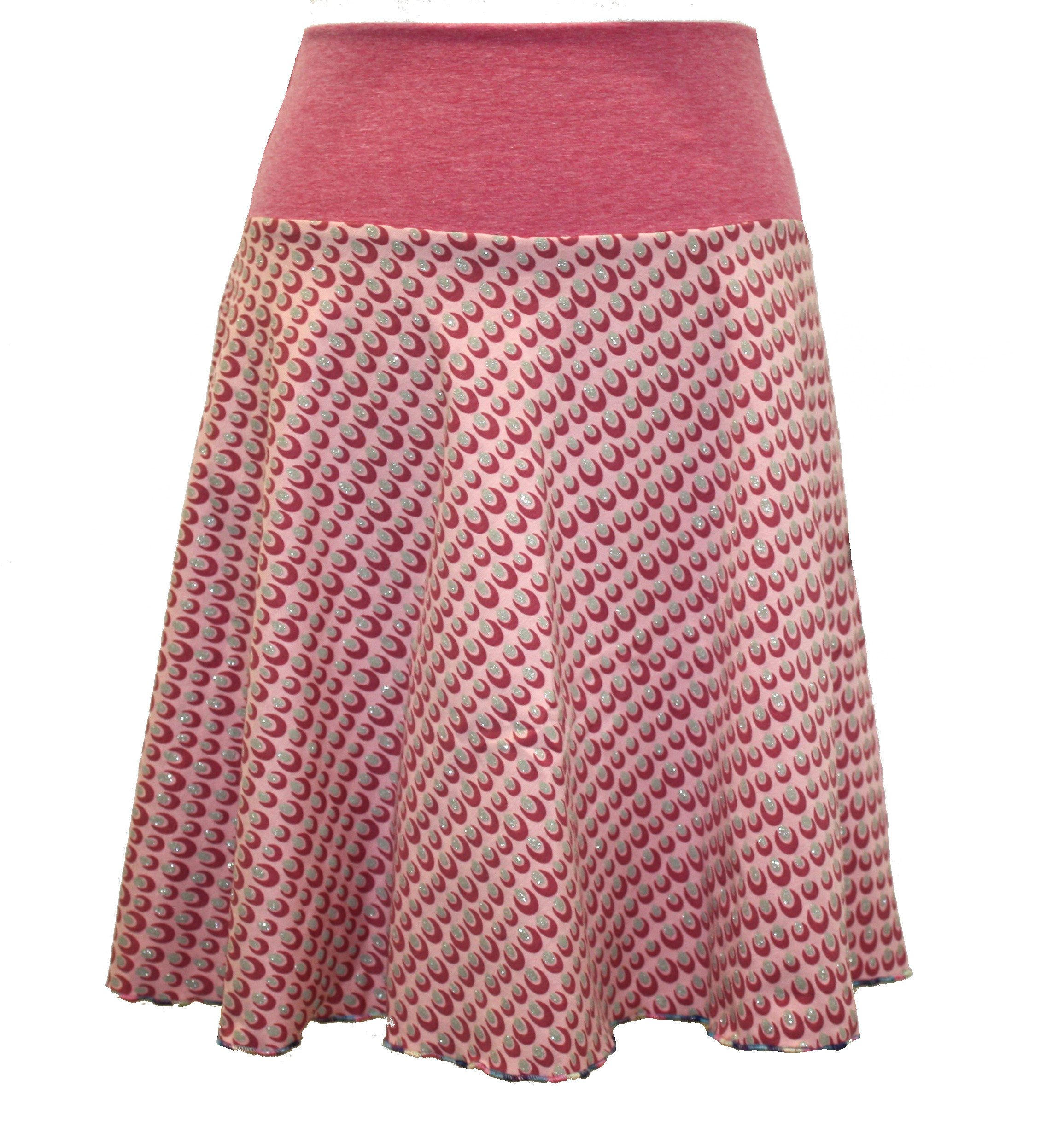 dunkle design Jerseyrock A-Linie 52cm Glitzer günstig online kaufen