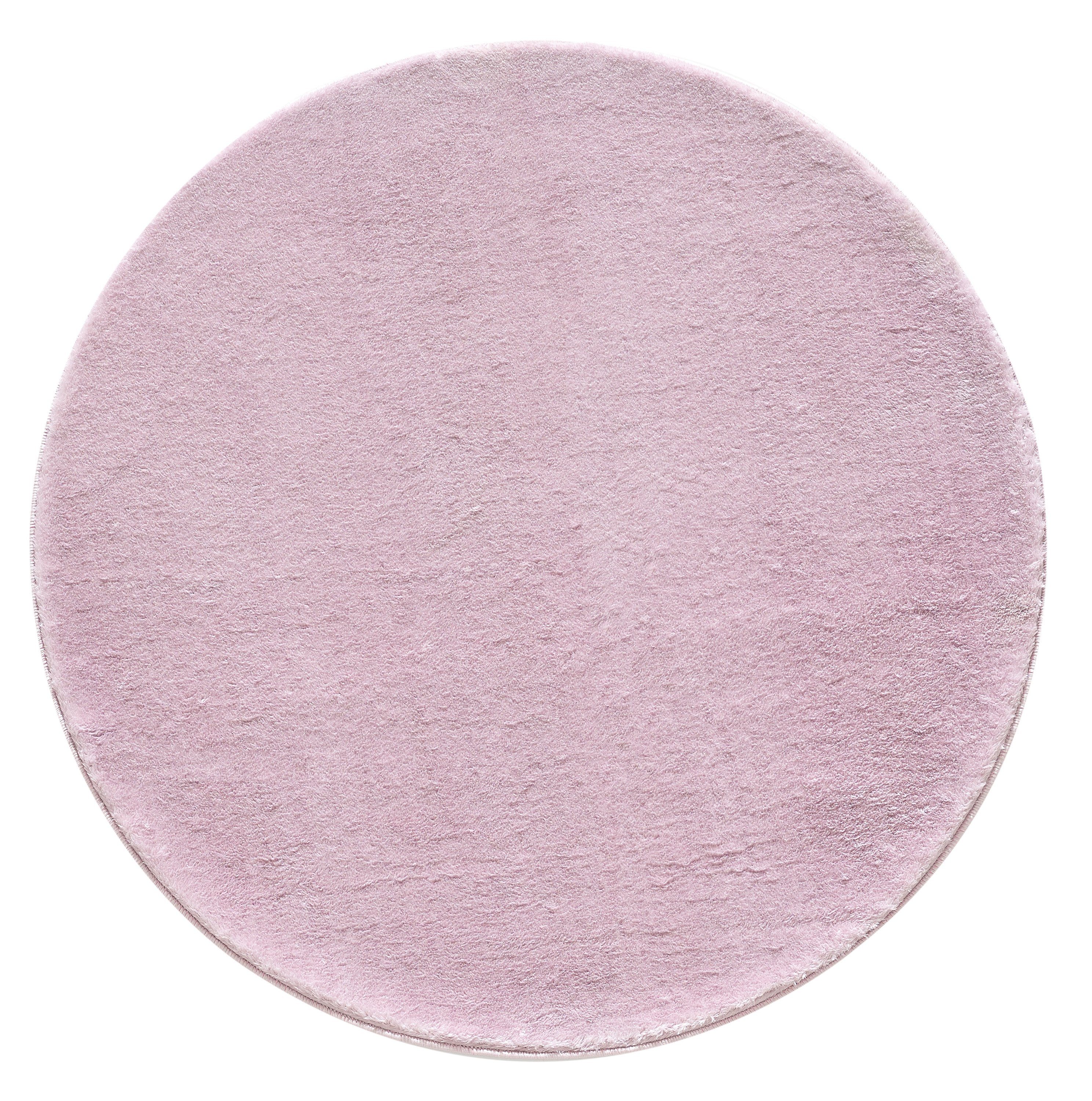 Teppich Unicolor - Einfarbig, Teppium, Rund, Höhe: 25 mm, Teppich Wohnzimmer Lila