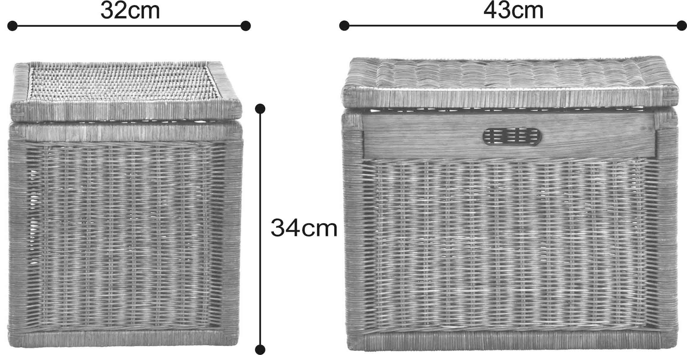 Krines Home Aufbewahrungskorb Hoher Korb mit Deckel Rattan geflochten Regalkorb Aufbewahrungsbox, Mit Inlett – Bild 4 von 4