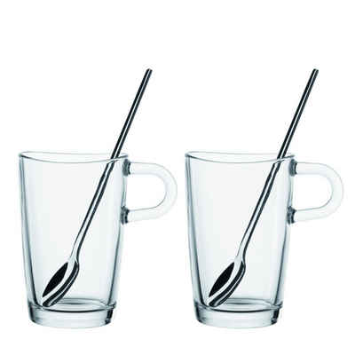 LEONARDO Latte-Macchiato-Glas »Macchiatogläser-Set 4-teilig Loop«, Klarglas, Kaffeegläser