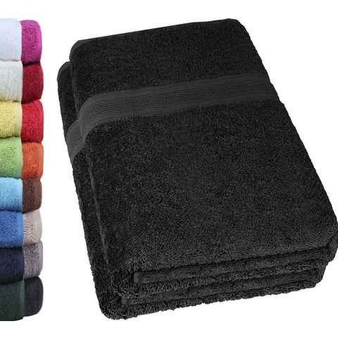 NatureMark Badetuch kuschelige, hochwertige Duschhandtücher, 100% Baumwolle (2-St), weiches Badetücher Set (2-St), Premium Qualität, Schwarz