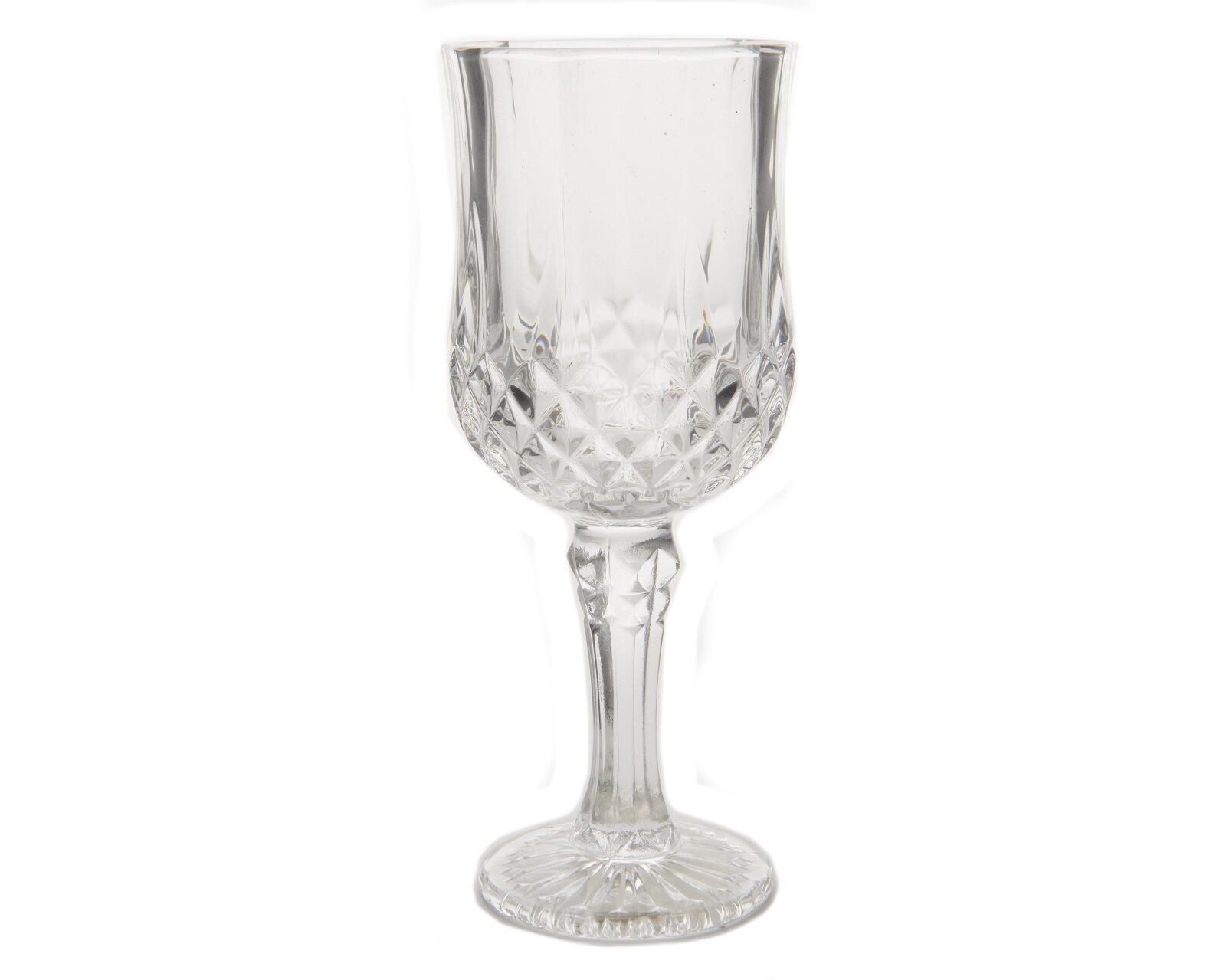 Deko-Glas Weinglas Glas Weißweinglas Diamantschliff H 16,5 cm