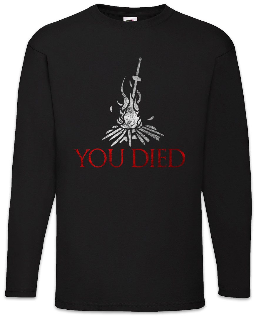Langarmshirt You Died Soul Langarm T-Shirt Firelink Shrine Dark Gamer Kult Souls