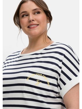 Sheego T-Shirt Große Größen mit überschnittenen Schultern
