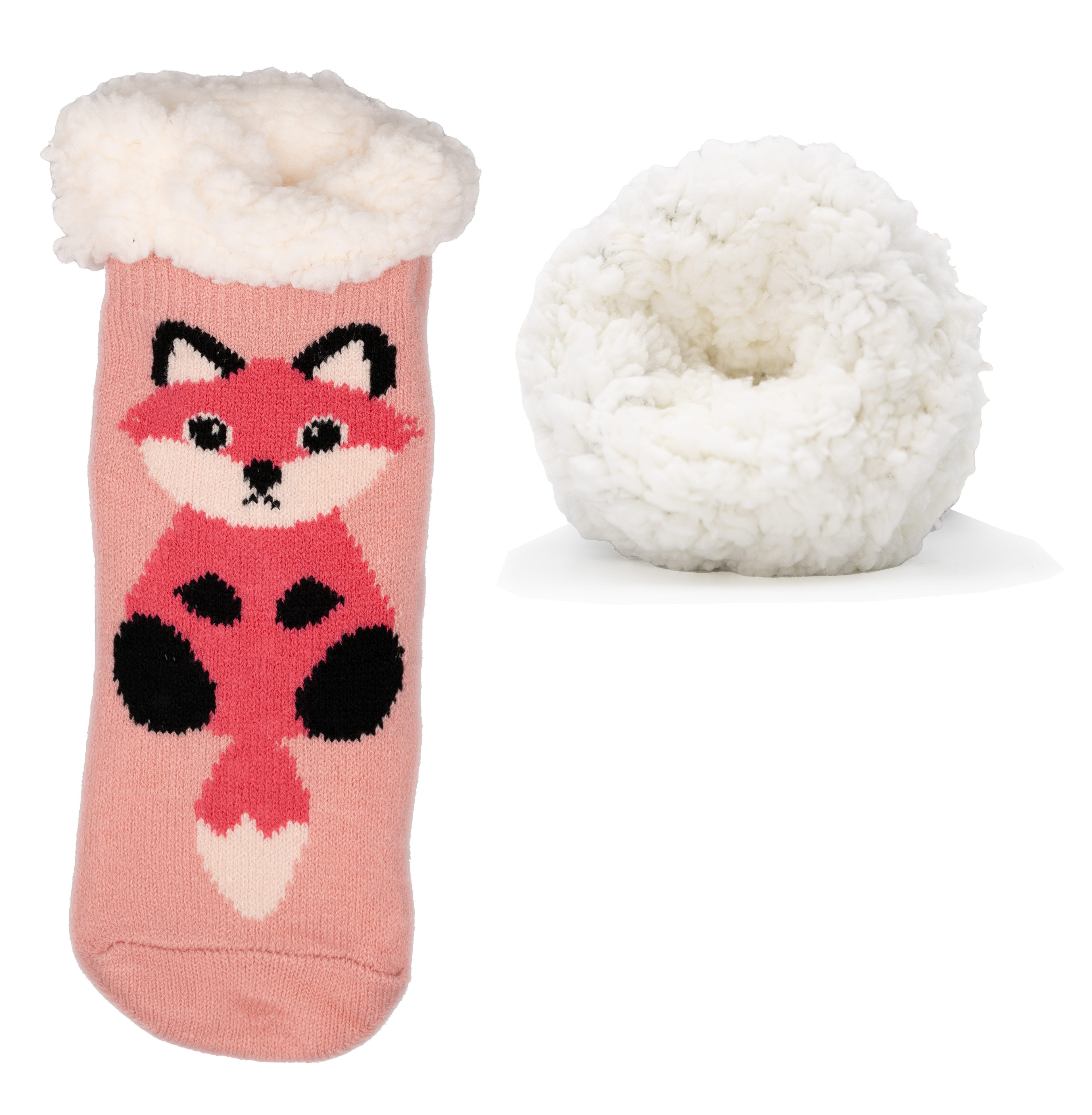 Frostfighter Haussocken Kinder / Mädchen Hüttensocken mit ABS Stoppersohle (1-Paar) Hüttenschuhe, Wolkenfutter, dicke warme gefütterte Socken Gr.30-35