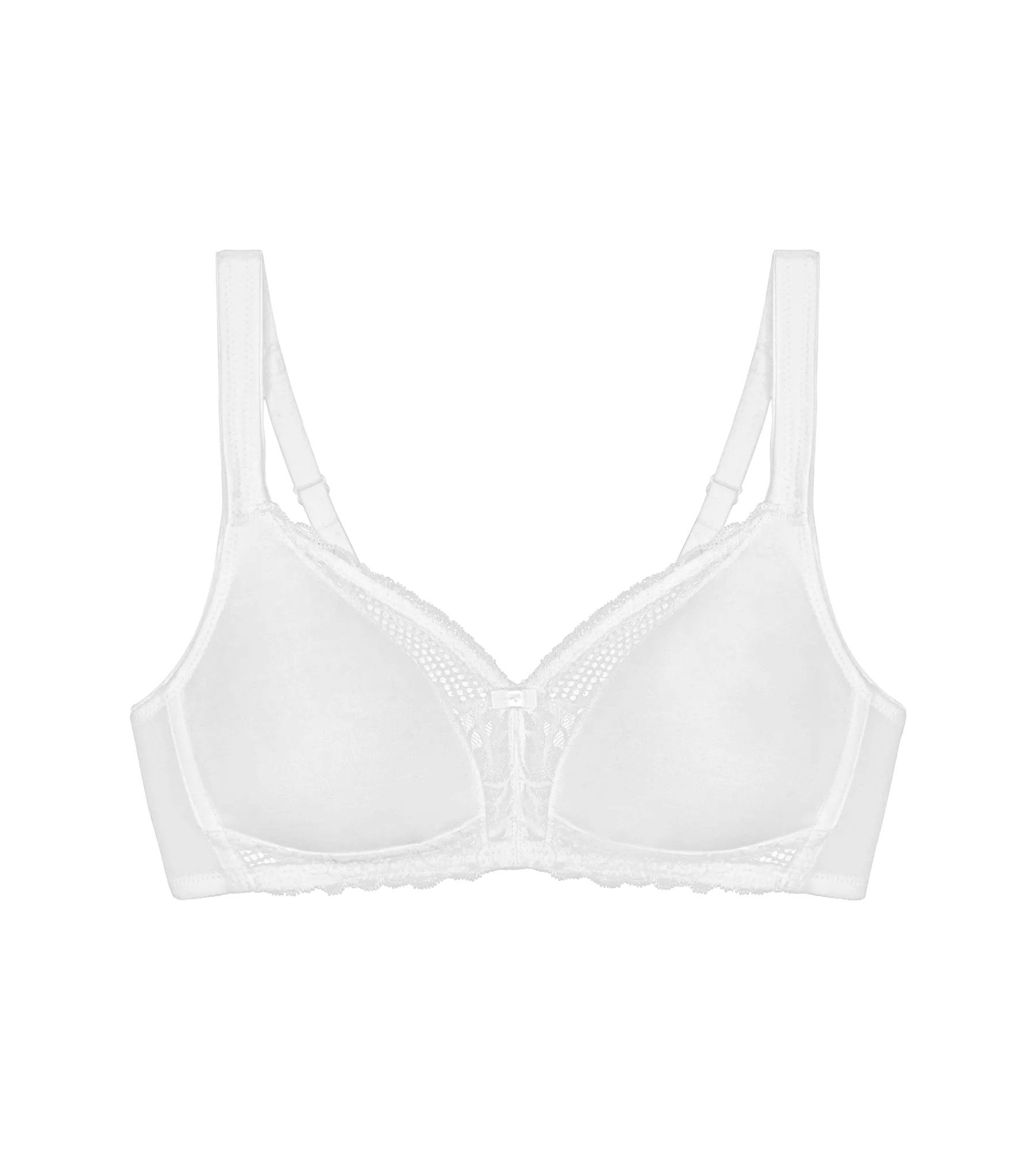 Triumph Bügelloser BH Modern Lace+Cotton Spitzeneinsätze, starker Halt ohne Bügel, atmungsaktiv, leicht