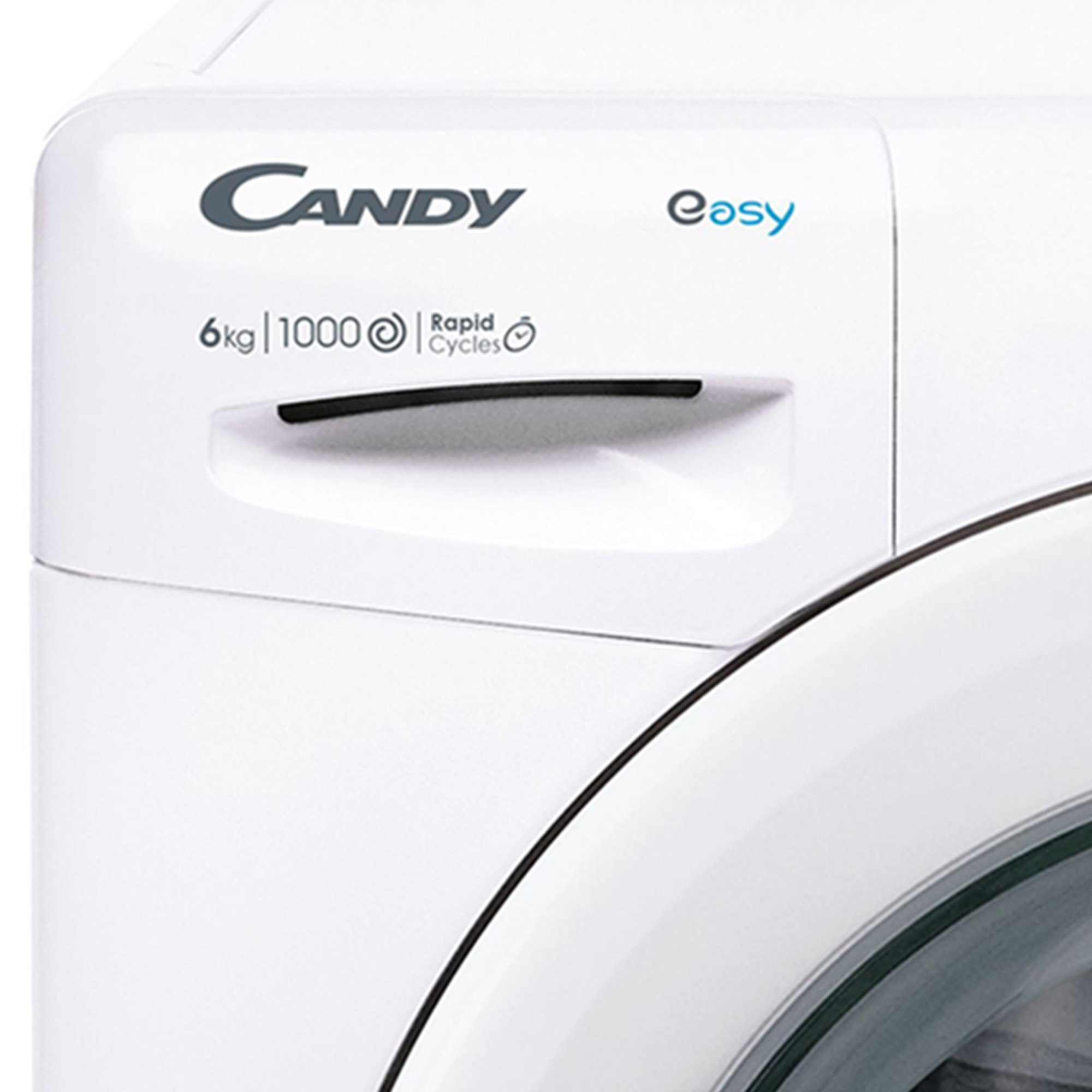 Candy Waschmaschine EY4 1061DE/1-S, 6,00 kg, 1000 U/min, NFC, nur 45cm  tief, Digitaldisplay