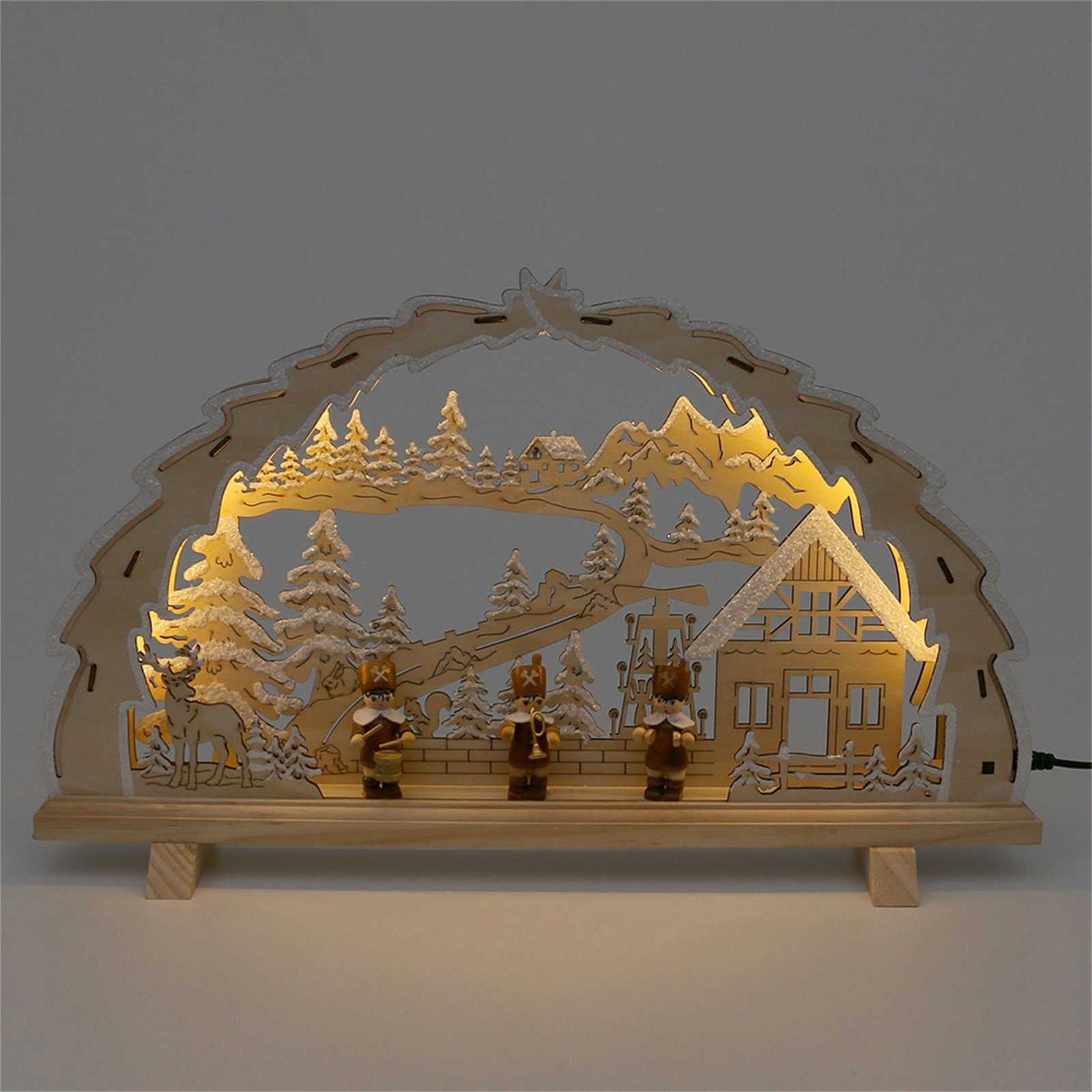 SIGRO Schwibbogen Bergmann-Figuren LED Schwibbogen, Holz
