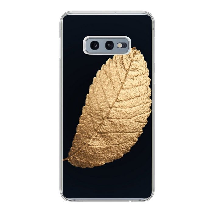 MuchoWow Handyhülle Gold - Blätter - Schwarz - Pflanzen - Luxus - Natur Phone Case Handyhülle Samsung Galaxy S10e Silikon Schutzhülle