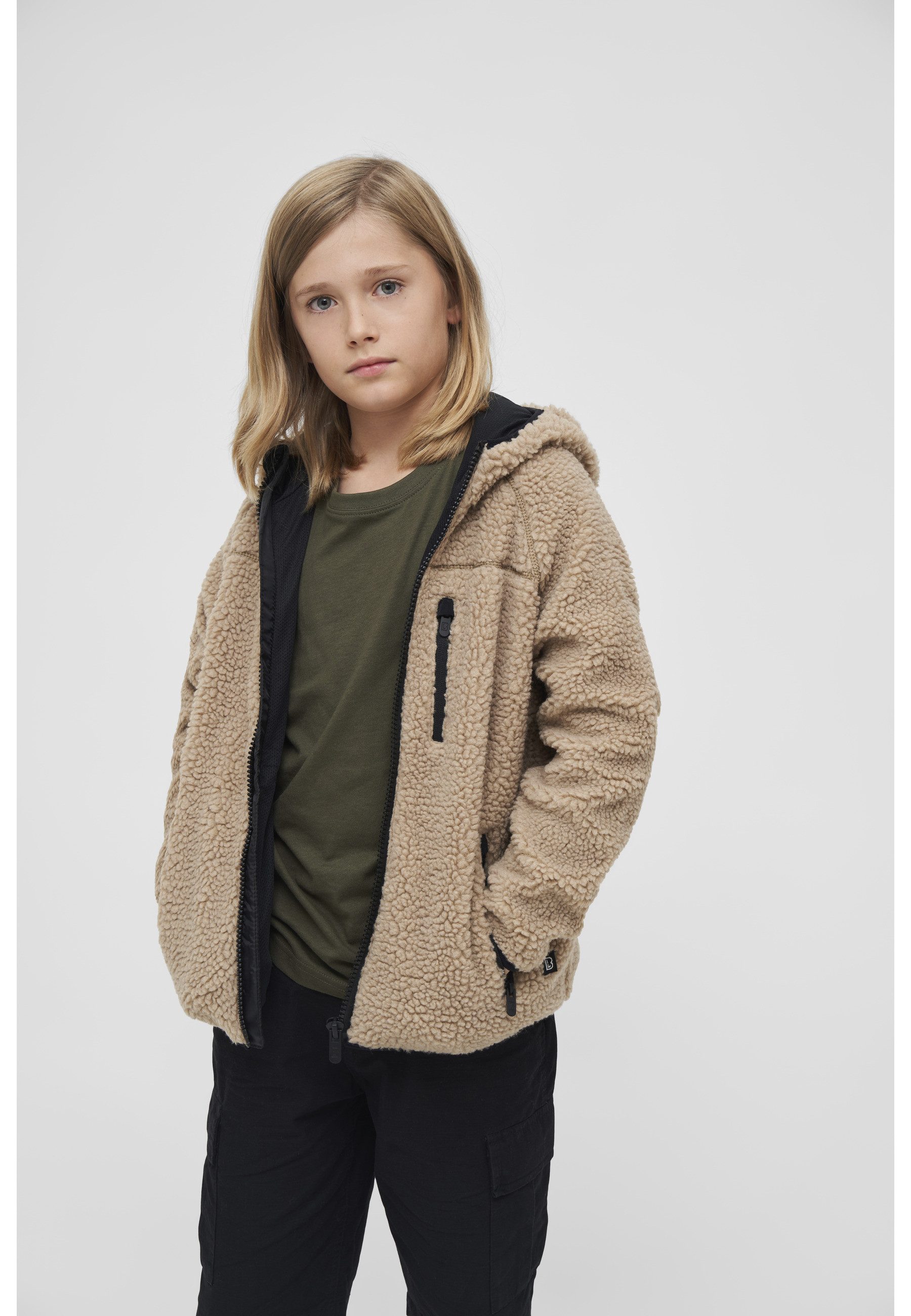 Brandit Allwetterjacke Brandit Damen Kids Teddyfleecejacket Hood (1-St)