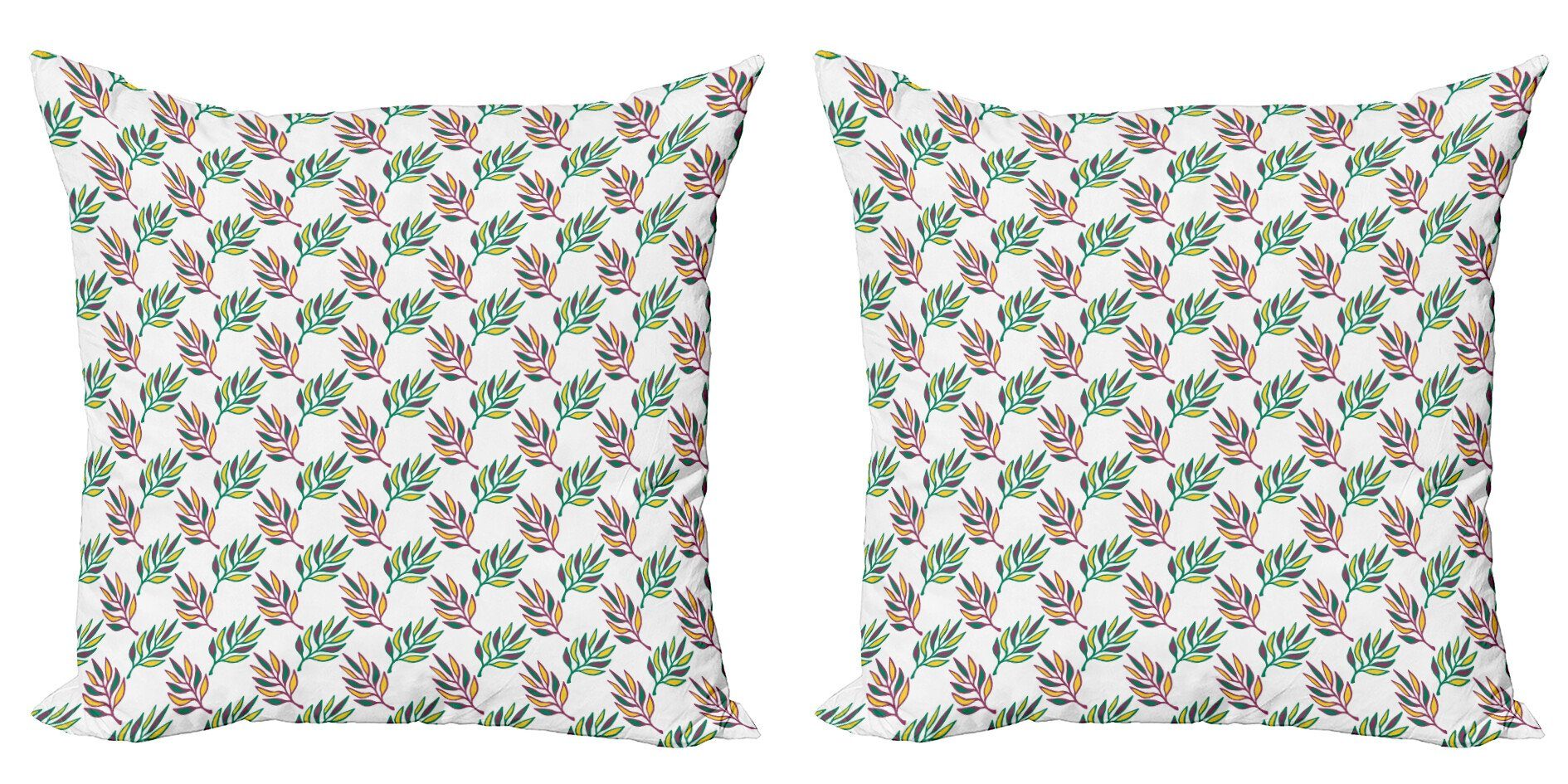 Kissenbezüge Modern Accent Doppelseitiger Digitaldruck, Abakuhaus (2 Stück), Blätter Symmetrische bunte Blätter