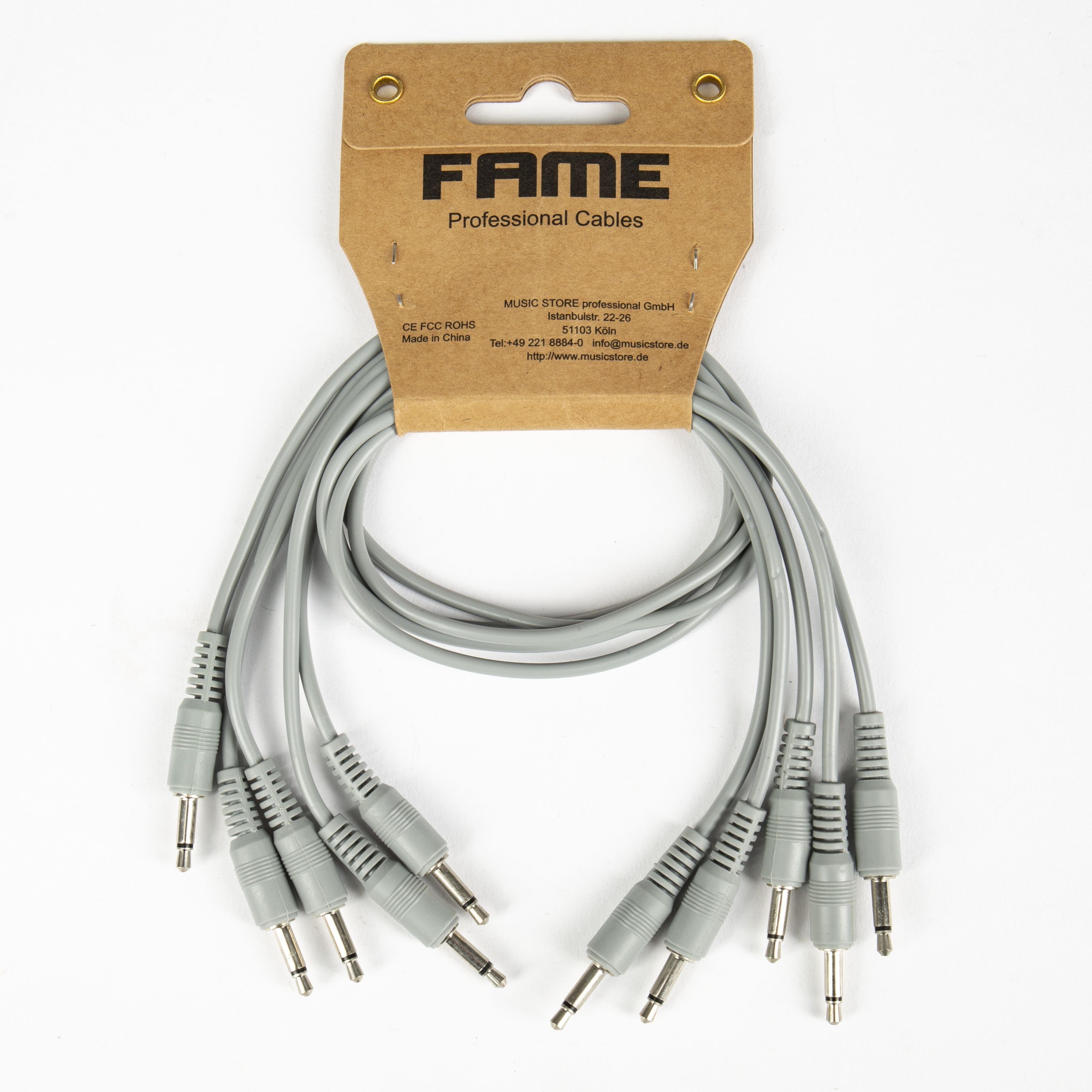 MUSIC STORE Synthesizer (Eurorack 50cm Patchkabel Modulare Synthesizer Kabel 5er Pack Grau, Modular Synthesizer, Patchkabel Modular Synth), Eurorack Patchkabel, Modulare Synthesizer Kabel, 50cm Patchkabel