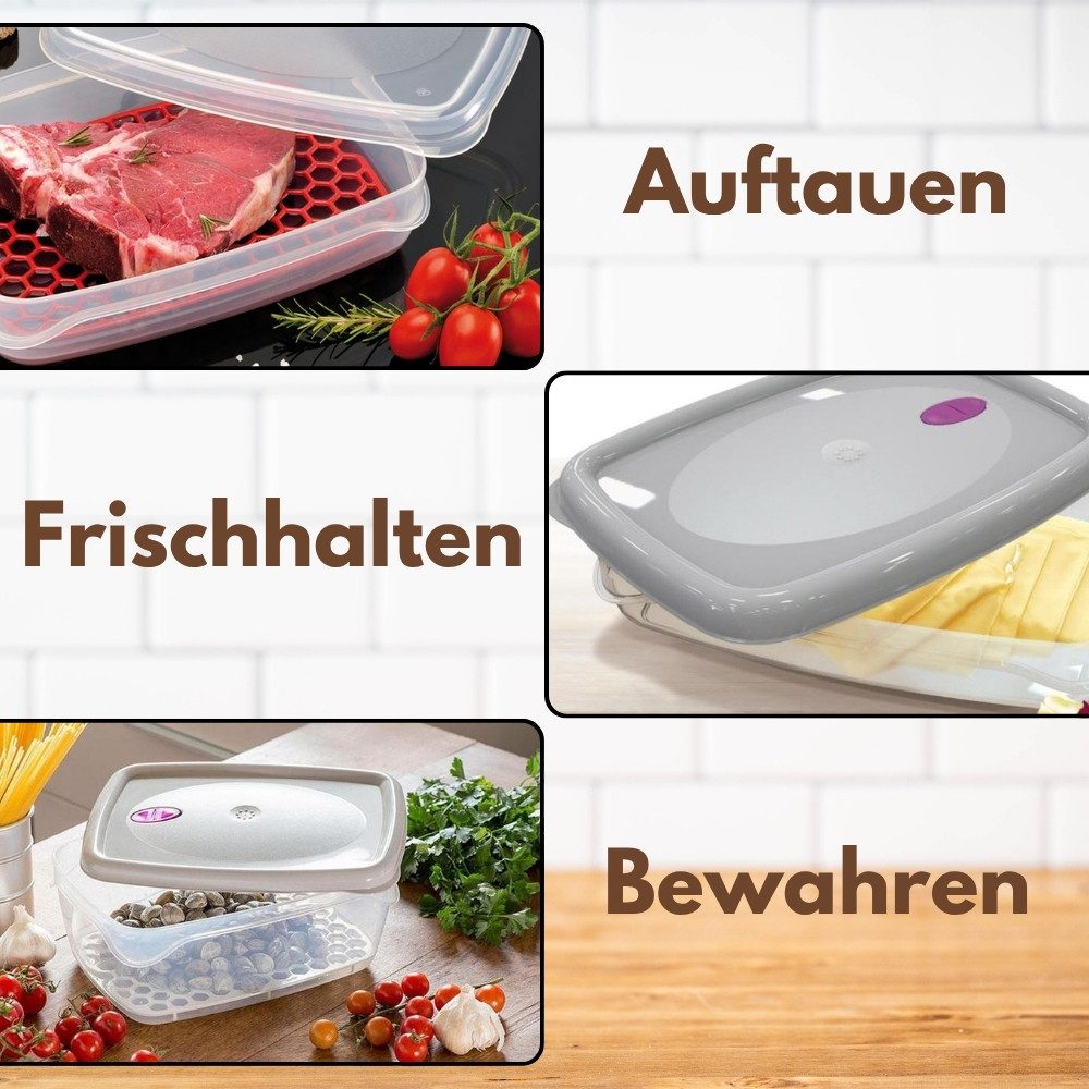 GarPet Frischhaltedose 4er Set Frischhaltedosen mit Deckel Abtropfgitter Gefrierdosen 2,5 L – Bild 4 von 5
