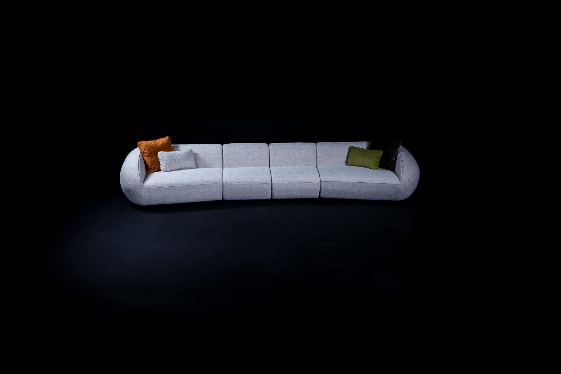 Polstersofa Wohnzimmer in Luxus Made Möbel, Sechssitzer Europe Big-Sofa JVmoebel Grauer Designer Teile, 4