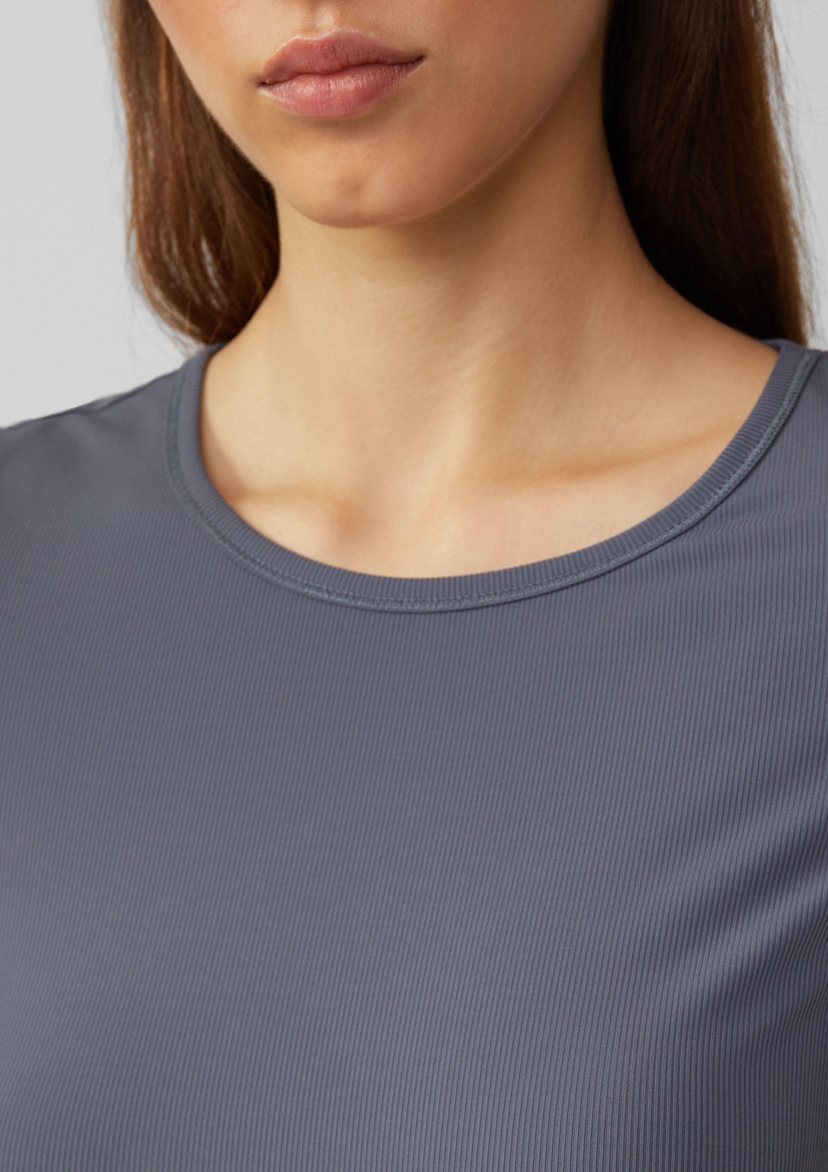 QS Kurzarmshirt Verkürztes Rippshirt, QS x günstig online kaufen