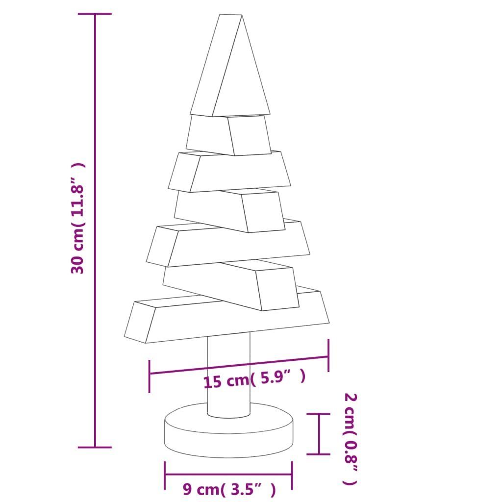 Stk. Holz Deko-Weihnachtsbäume 30 Künstlicher Kiefer 2 cm Weihnachtsbaum vidaXL Massivholz