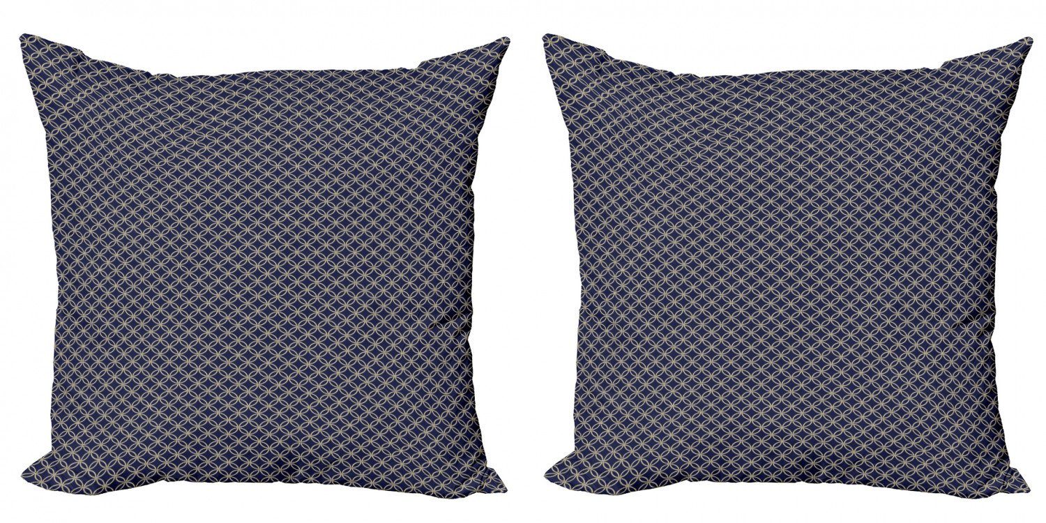 Kissenbezüge Modern Accent Doppelseitiger Digitaldruck, Abakuhaus (2 Stück), Navy blau Oriental Runde Formen