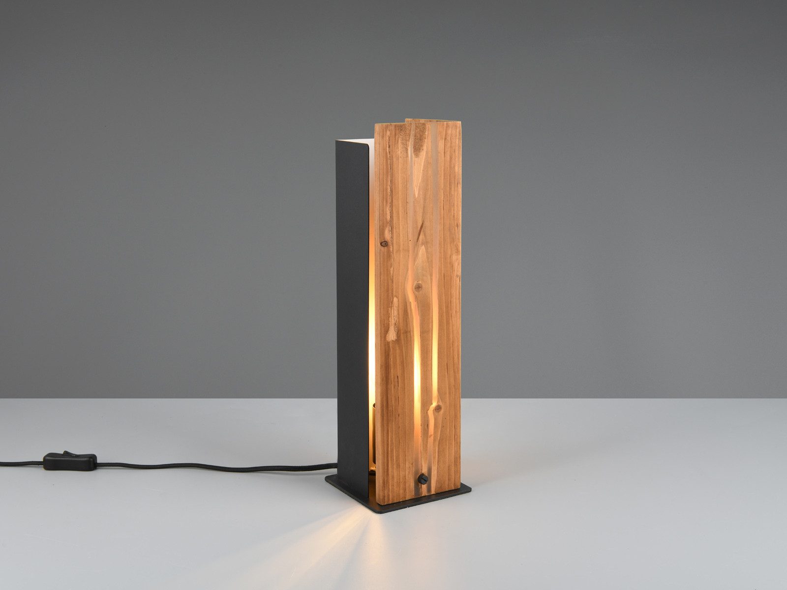 TRIO Leuchten LED Tischleuchte aus Holz, inkl. E27, LED Höhe 40cm, dimmbar, LED wechselbar, warmweiß, große rustikale Holz-lampe, Tischlampe für Fensterbank & B – Bild 3 von 5