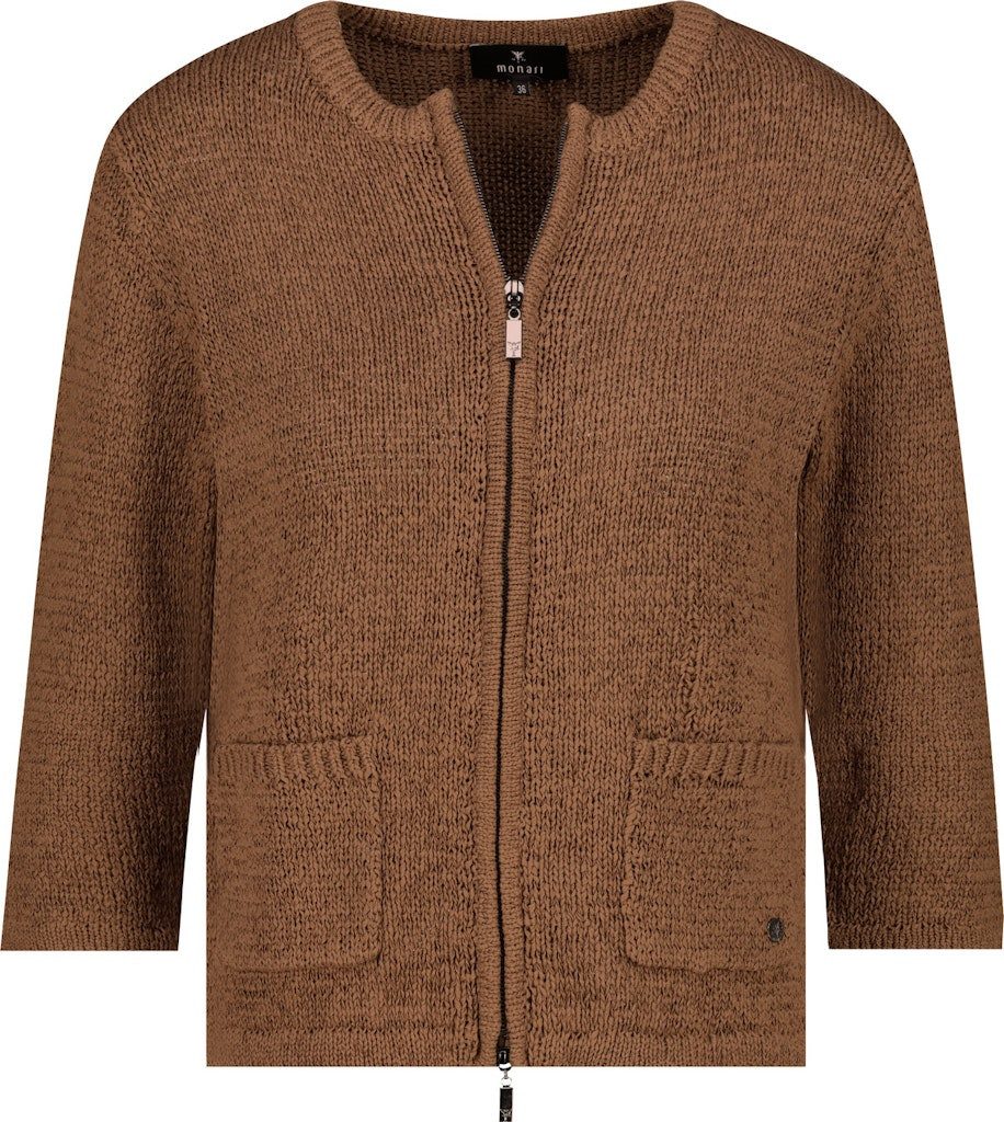 Monari Outdoorjacke Strickjacke mit Taschen brandy günstig online kaufen