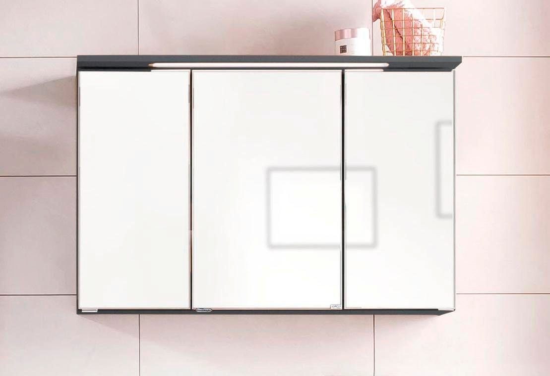 mit Lucca MÖBEL Spiegelschrank | HELD graphitgrau Beleuchtung LED graphit