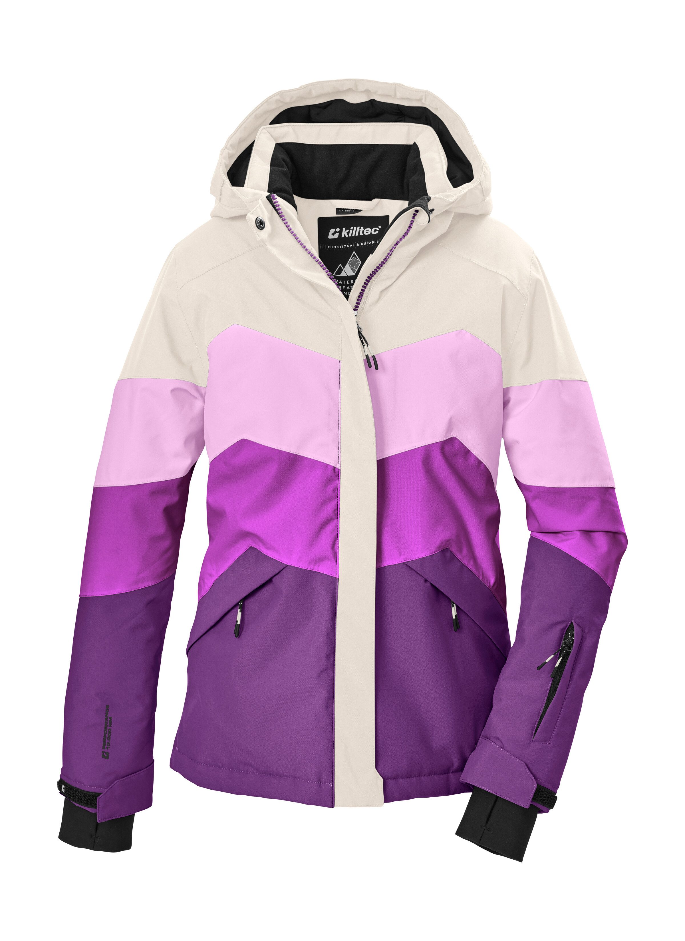 Killtec Skijacke KSW 188 GRLS SKI JCKT Kinder Skijacke: wasserdicht, atmungsaktiv, verstellbar, Colourblock