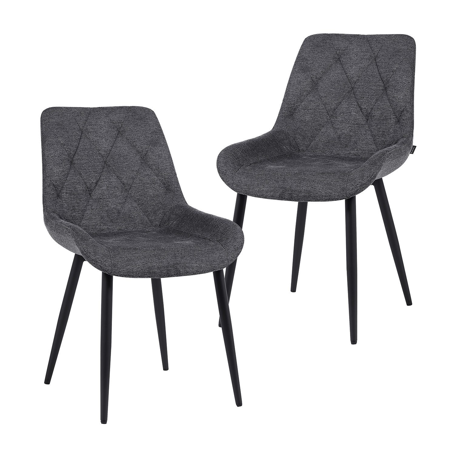 B&D home 4-Fußstuhl TANIA (Set, 2 St), gepolstert, Stuhlbeine aus Metall oder Massivholz wählbar