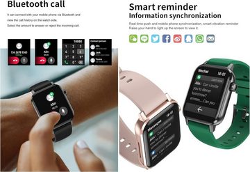 Aliwisdom Smartwatch (1,69 Zoll, Android iOS), Wasserdicht Fitness Tracker für iOS Android Mit Bluetooth telefonieren
