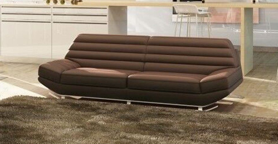 JVmoebel Sofa Sofa 3 Sitzer Sofa Europa Couch Sofort, 1 Braun Leder in Neu Made Modern Teile