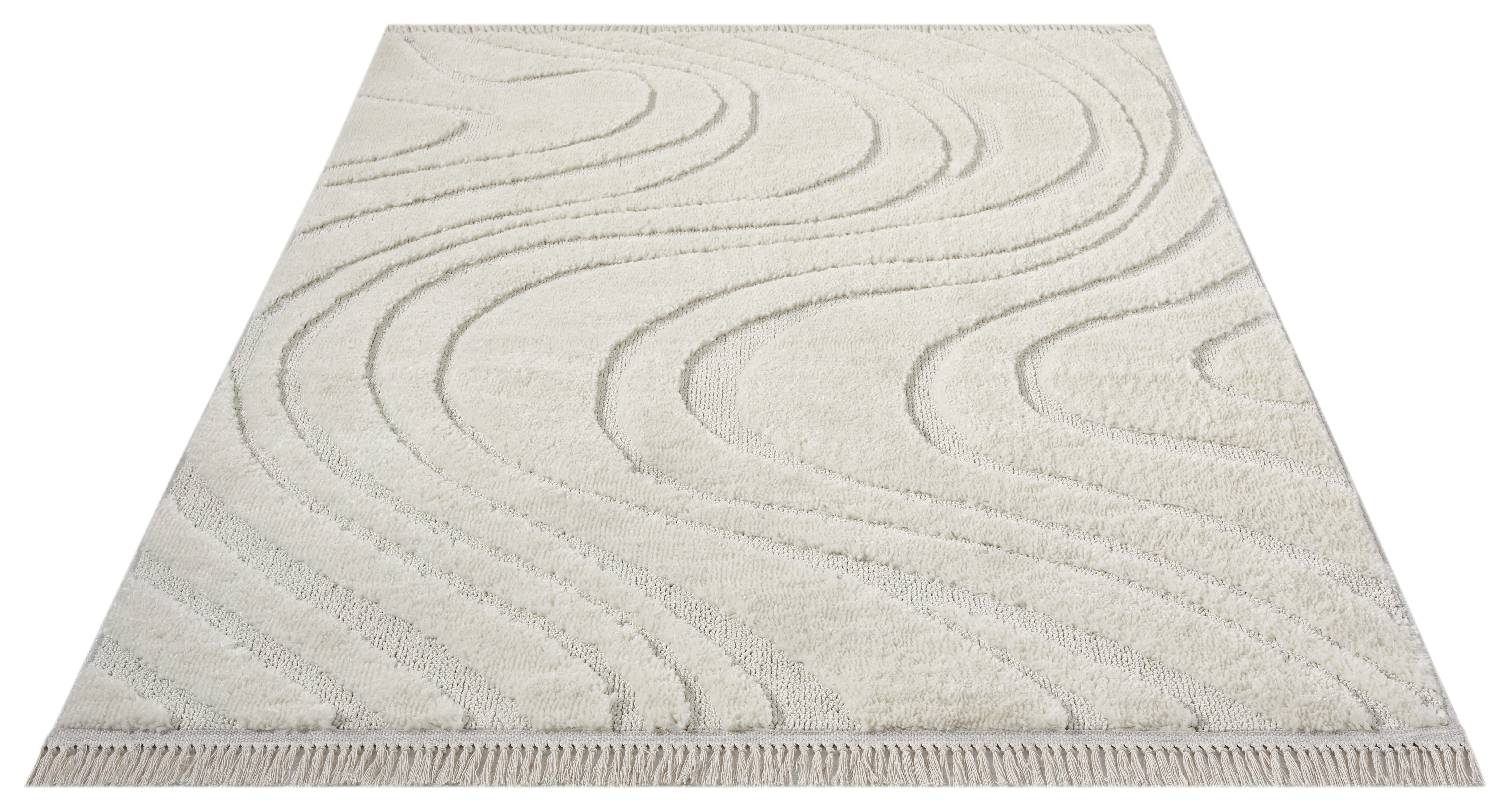 homsy by Ana Johnson Teppich Waavy mit Fransen, Wellen Design, rechteckig, Höhe: 20 mm, Boho, 3D Optik, Scandi, Hoch-Tief, Wohnzimmer, Schlafzimmer – Bild 3 von 5